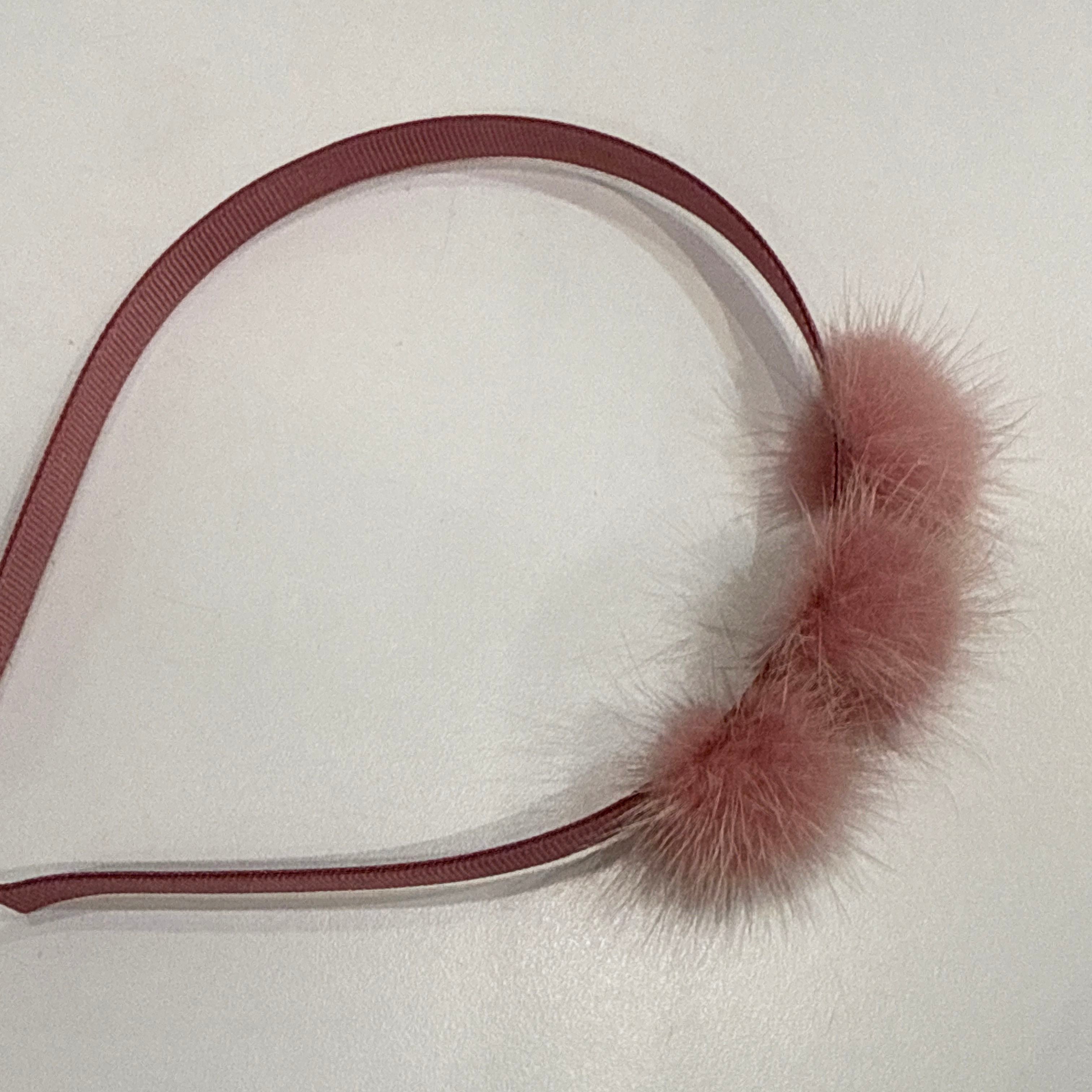Olilia-Mink Triple Puff Hard Headband-Rosy Mauve