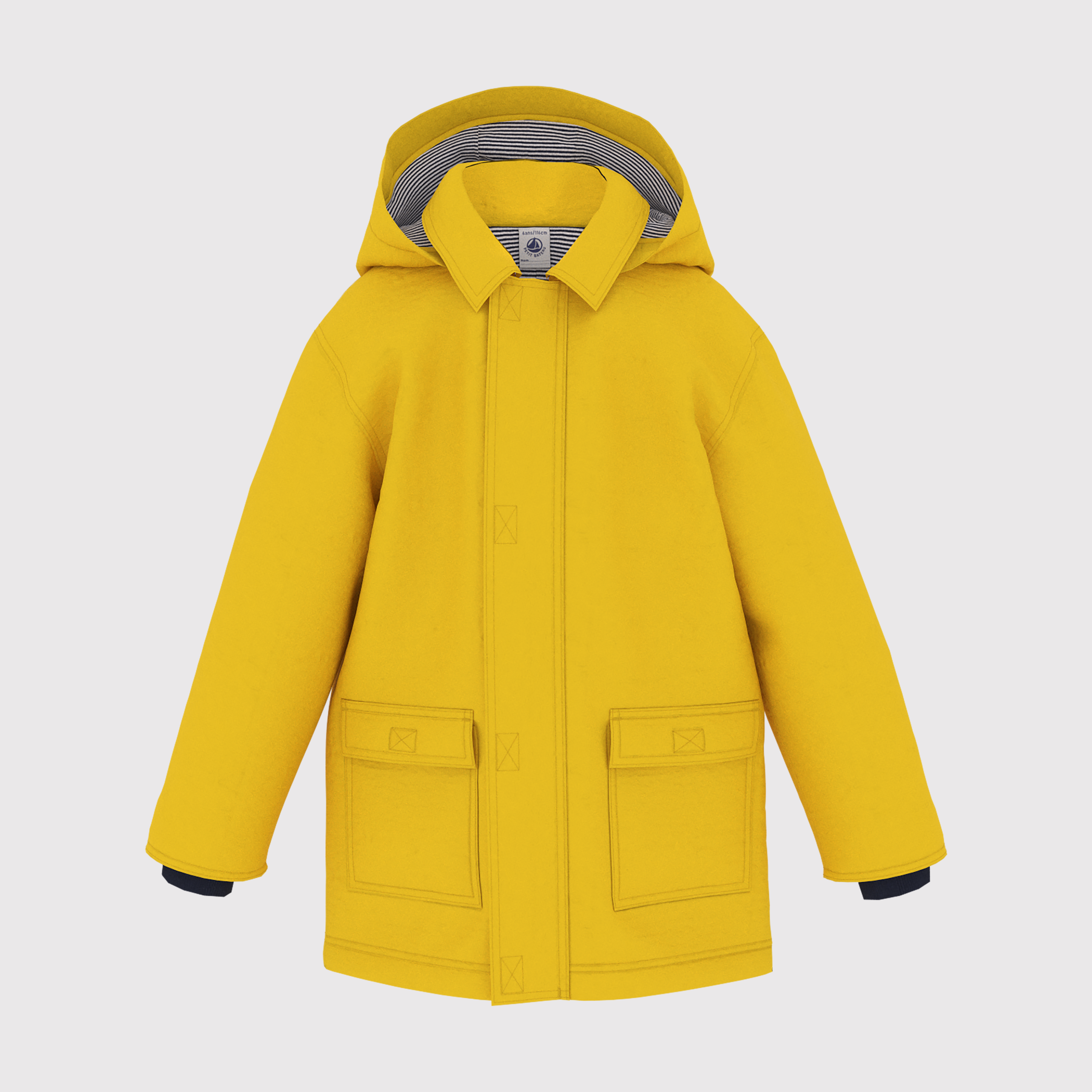 PETIT BATEAU-Kid Hooded Rain Jacket