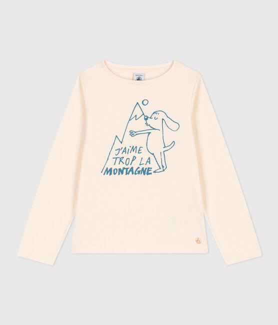 GIRLS' LONG-SLEEVED COTTON T-SHIRT