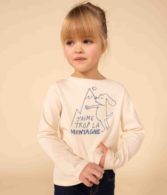 GIRLS' LONG-SLEEVED COTTON T-SHIRT