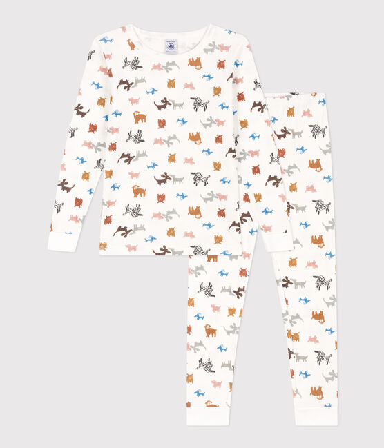 CHILDREN'S UNISEX SNUGFIT COTTON PYJAMAS MARSHMALLOW