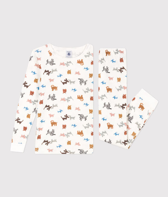 CHILDREN'S UNISEX SNUGFIT COTTON PYJAMAS MARSHMALLOW
