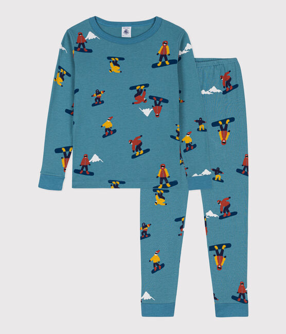 CHILDREN'S UNISEX SNOWBOARD SNUGFIT COTTON PYJAMAS POLOCHON