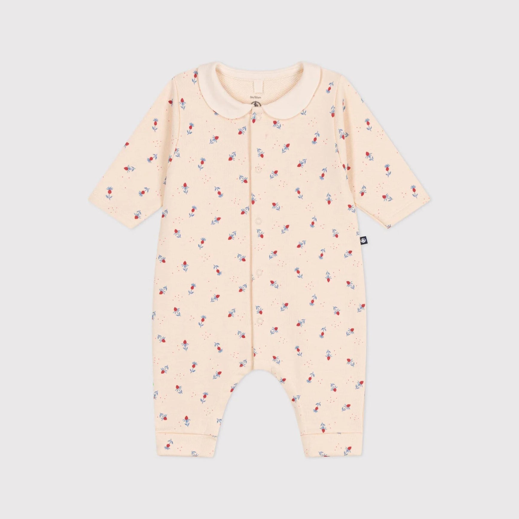 PETIT BATEAU-Babies  Floral Print Cotton Bodysuit With A Collar