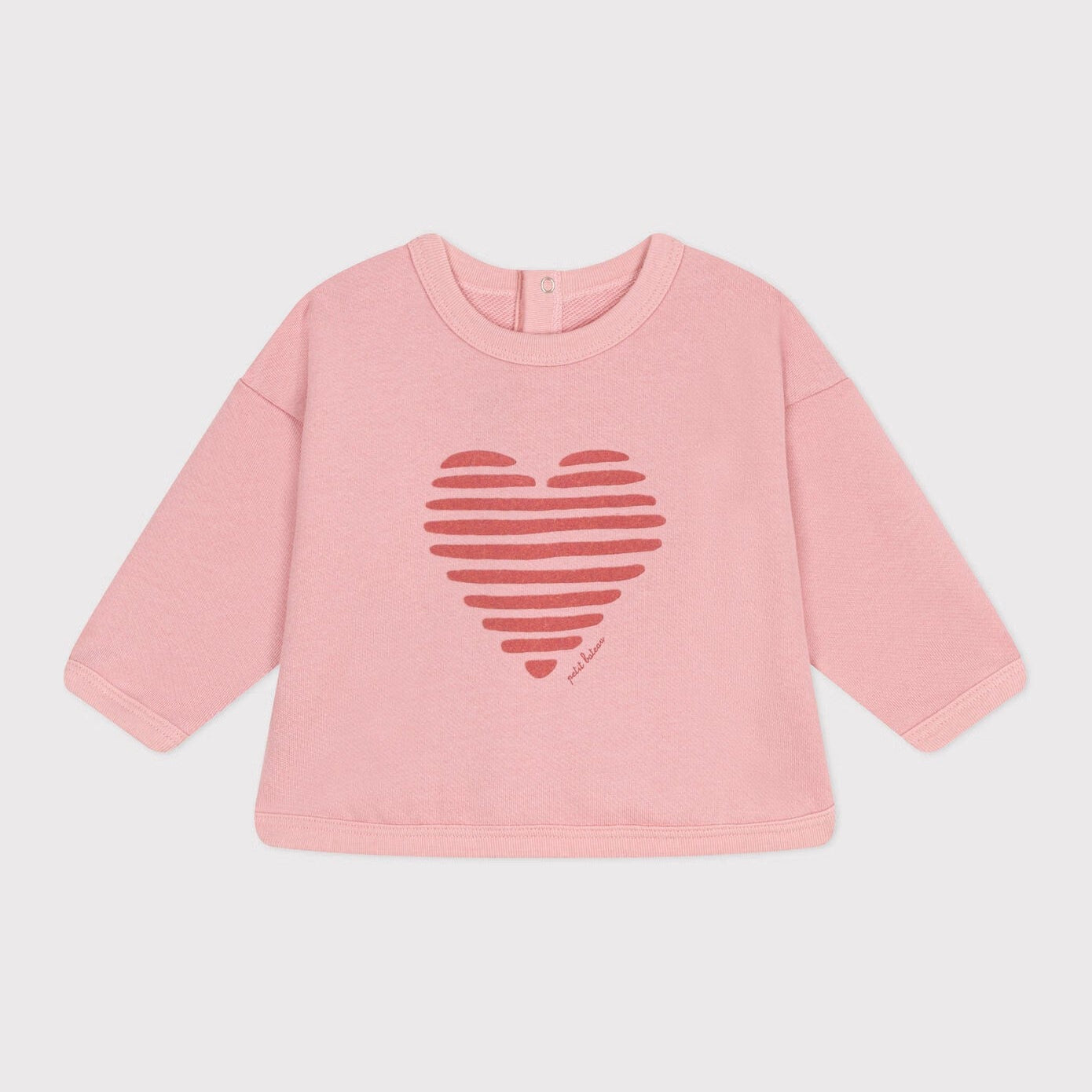 PETIT BATEAU-Baby Girls Pink Print Heart Cotton T-Shirt