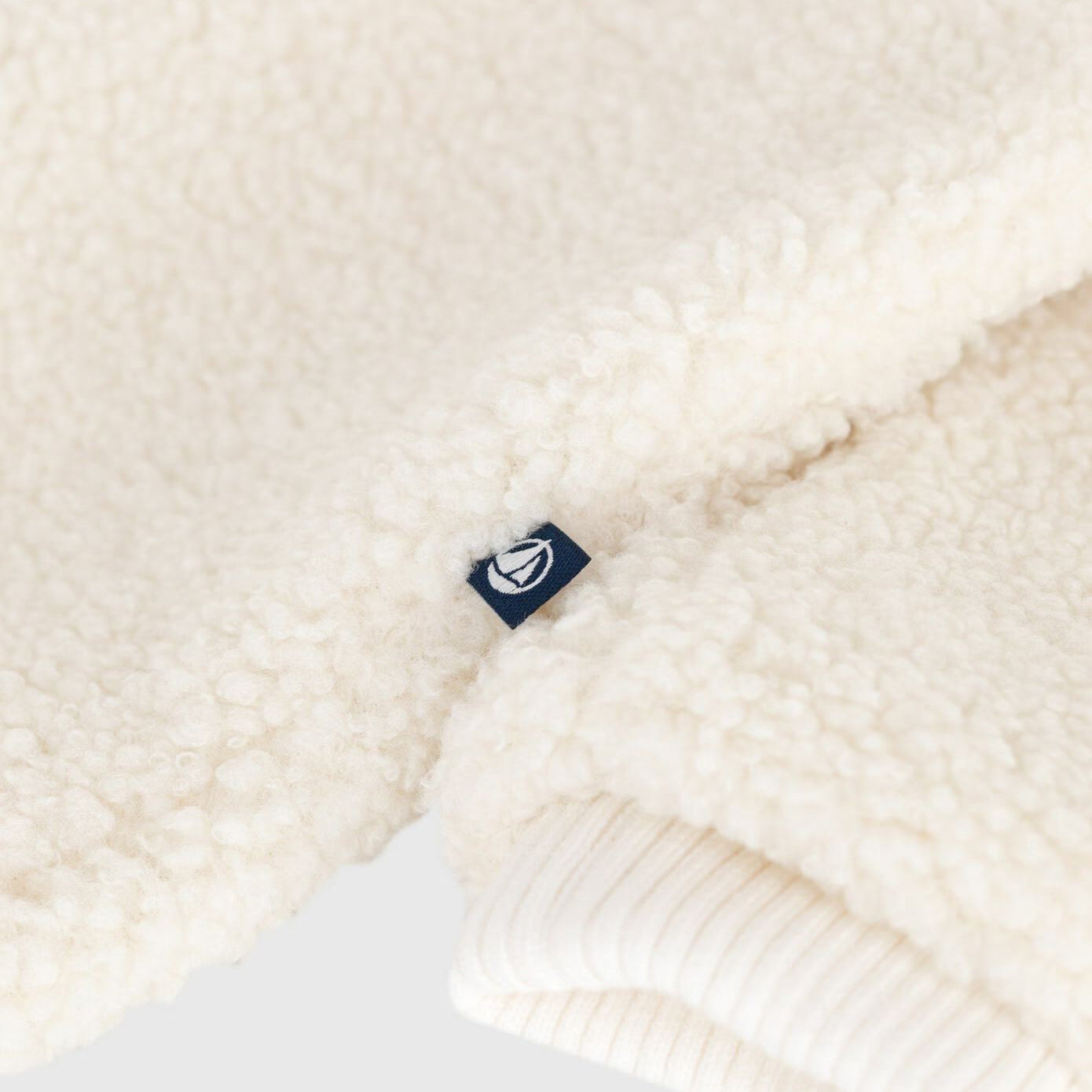 Petit Bateau-Baby sherpa snowsuit milk