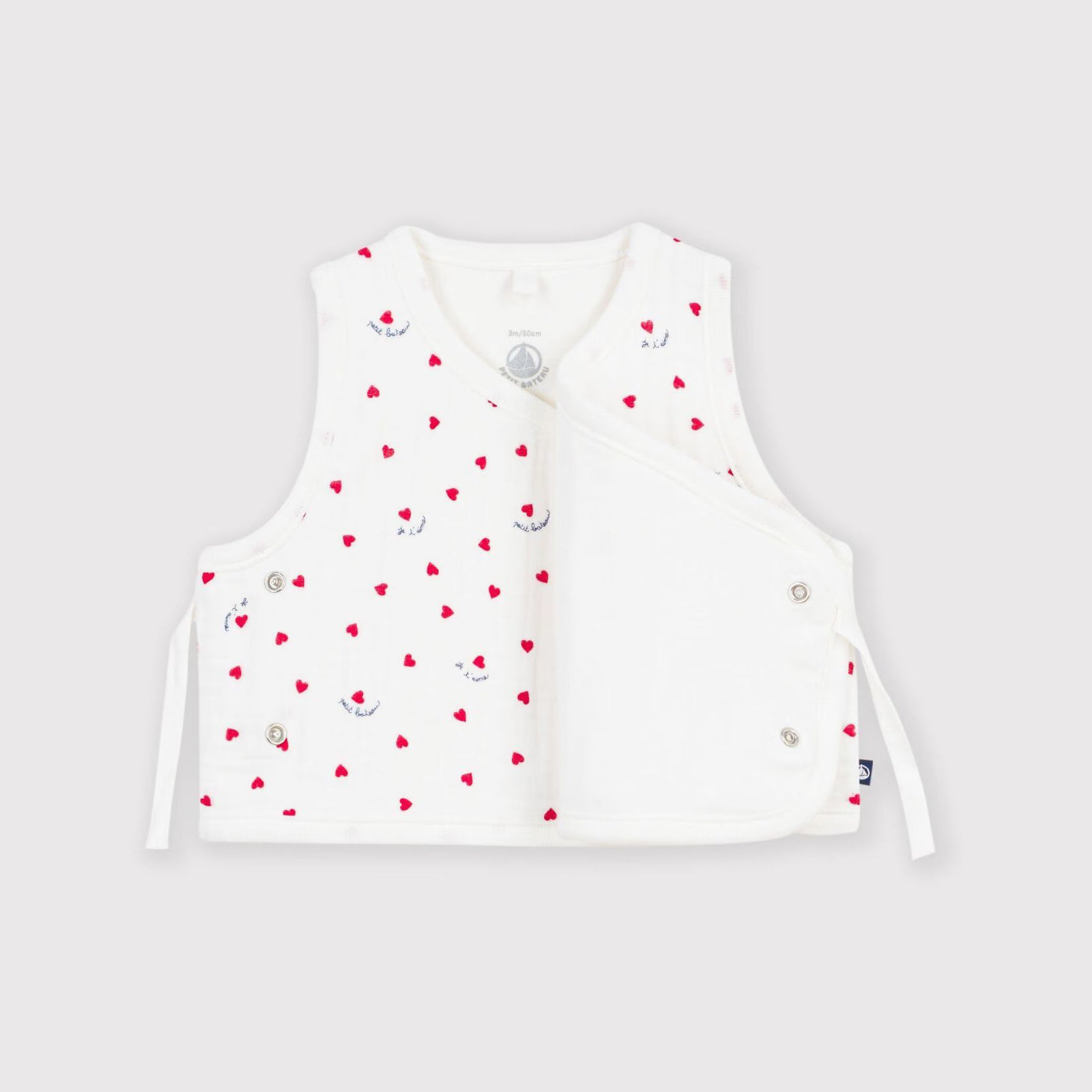 Petit Bateau-Babies' sleeveless cotton gauze cardigan