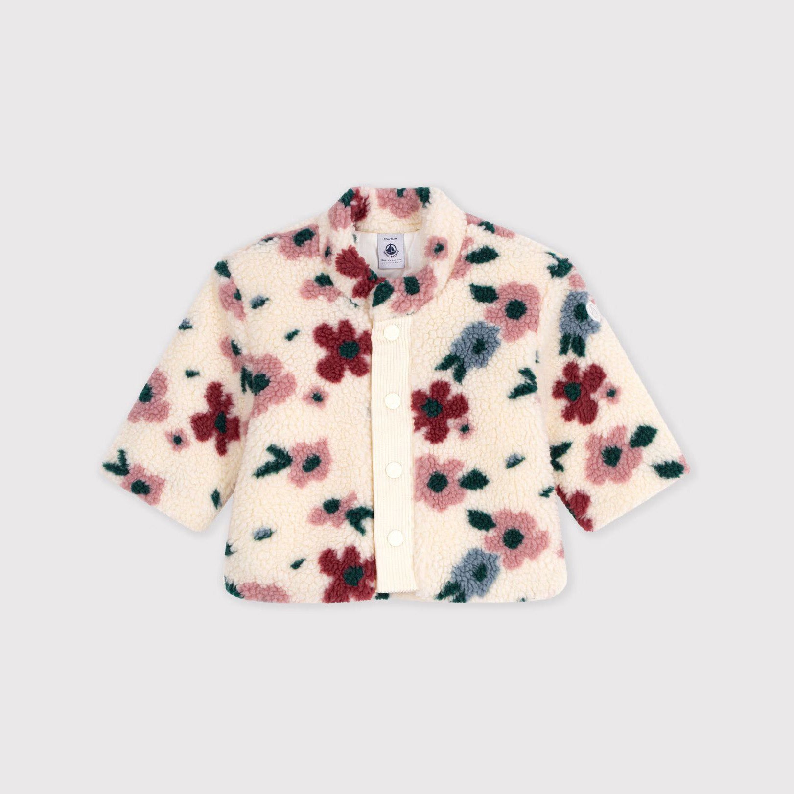 Petit Bateau-Baby Girls Veste Sherpa Milk/Multico