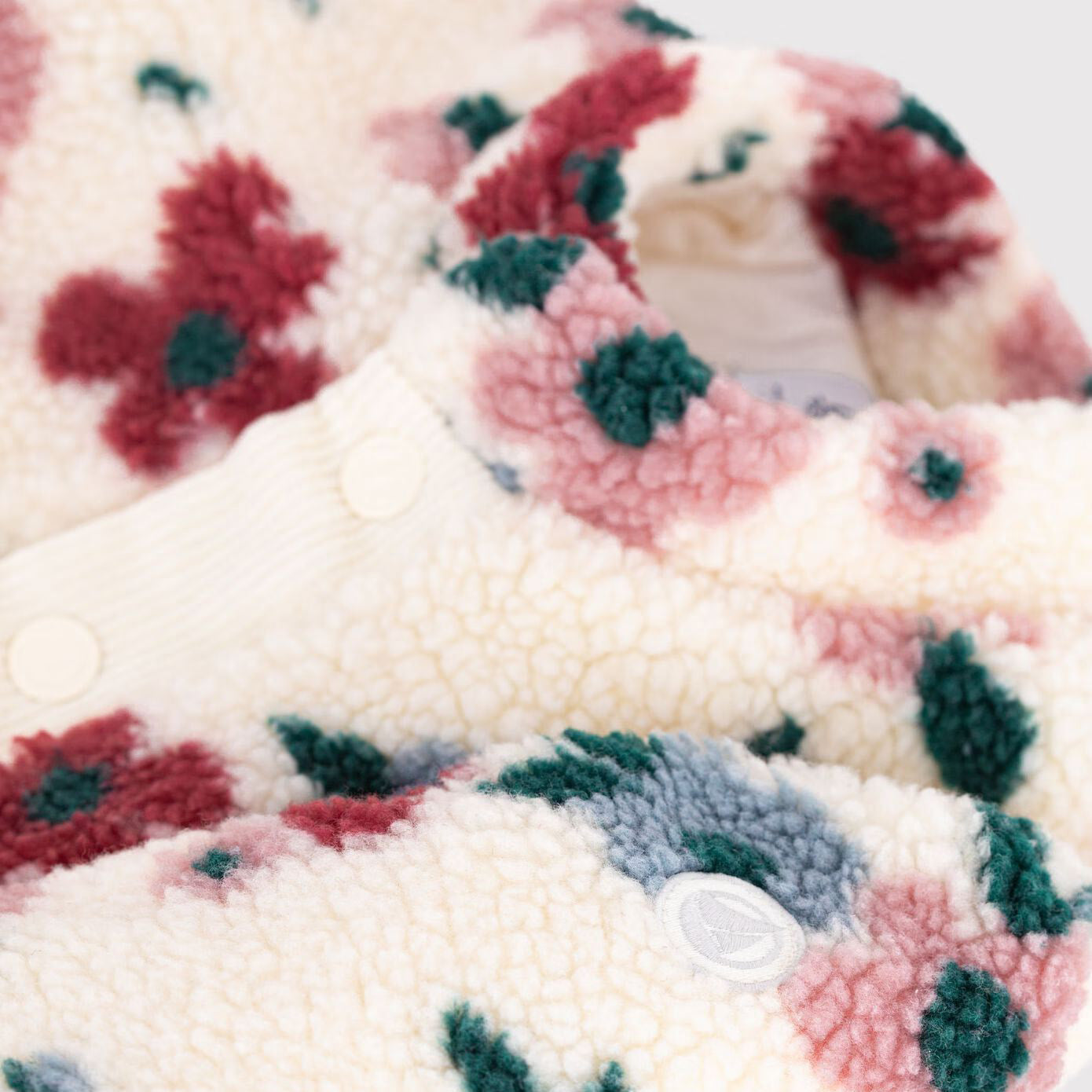 Petit Bateau-Baby Girls Veste Sherpa Milk/Multico
