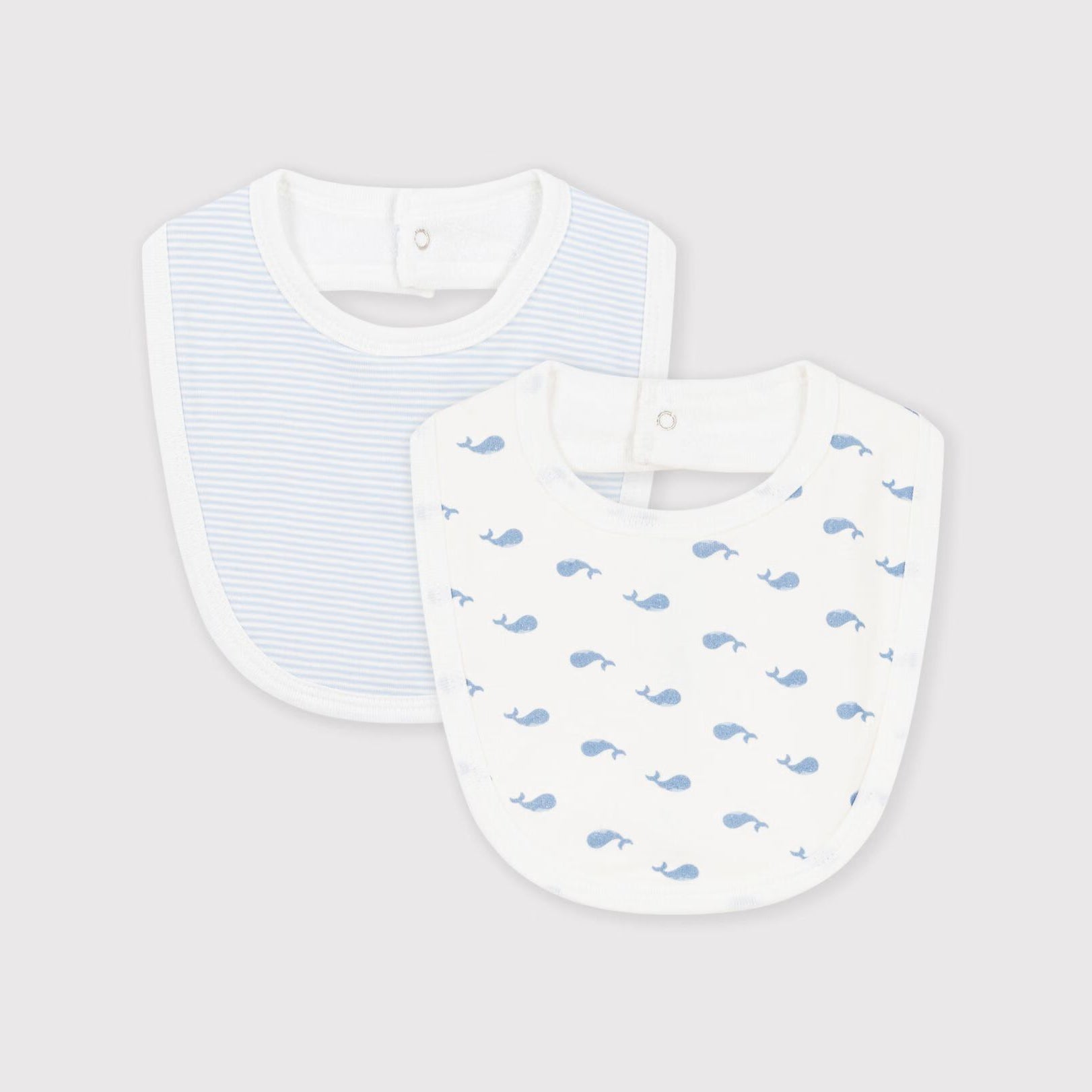 Petit Bateau-Pack of whale print cotton bibs for babies