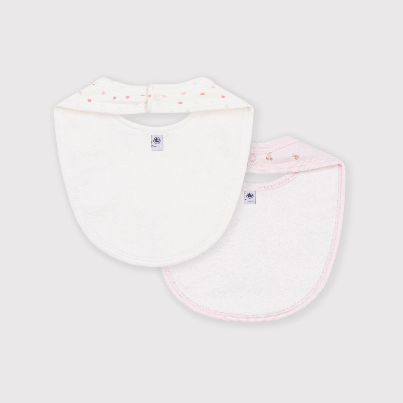Petit Bateau-Pack of flower print cotton bibs for babies