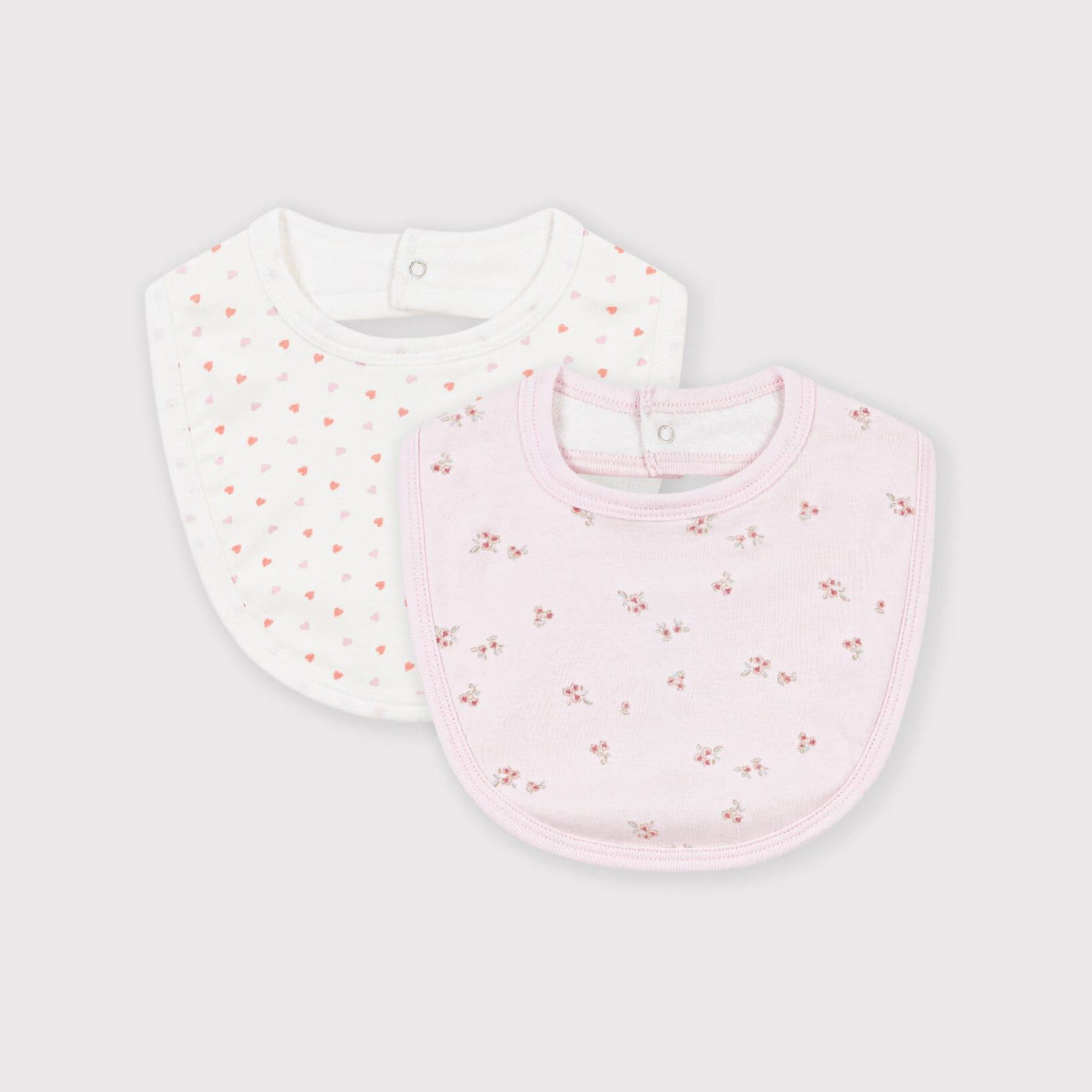 Petit Bateau-Pack of flower print cotton bibs for babies