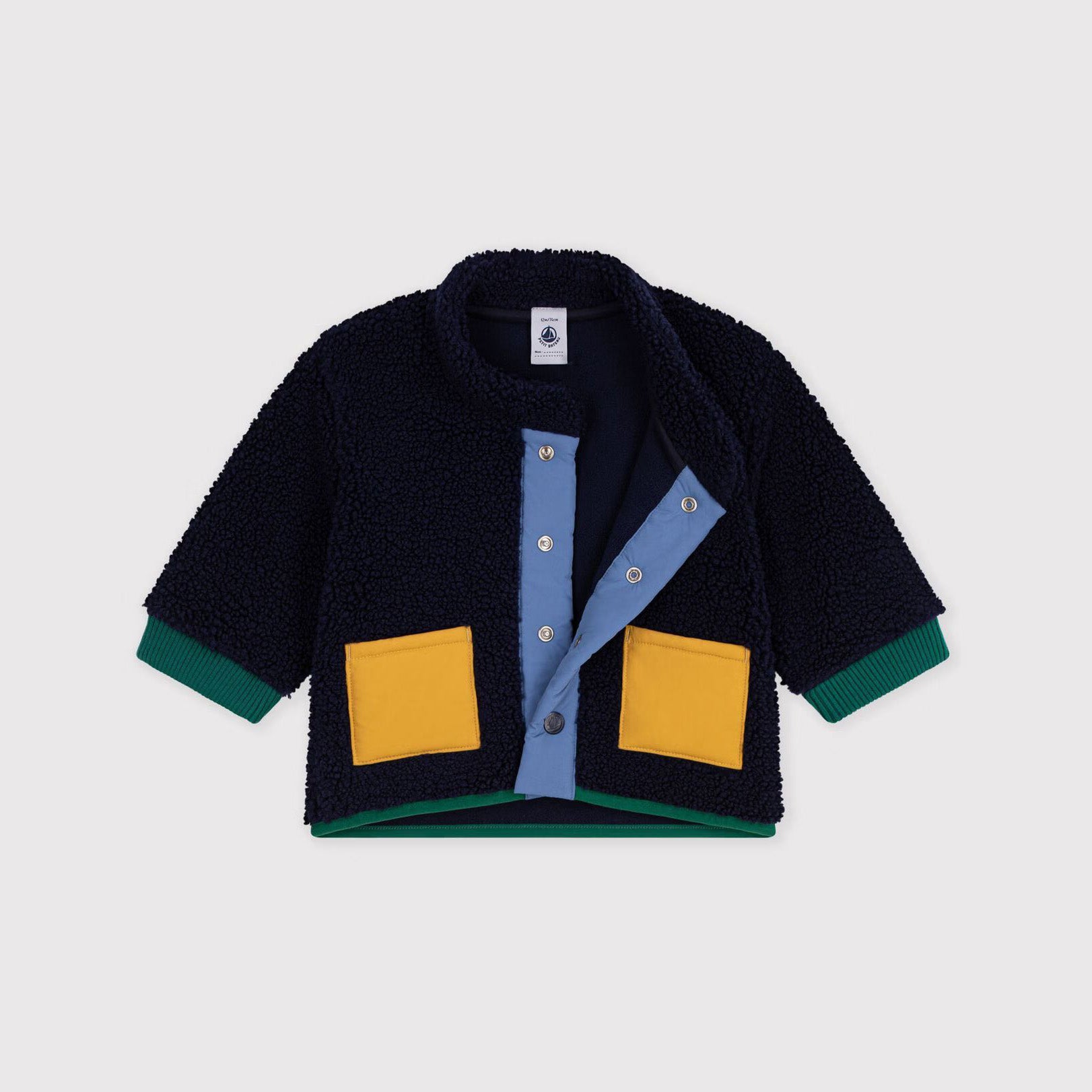 Petit Bateau-Baby Boys Veste Sherpa Smoking/Multico