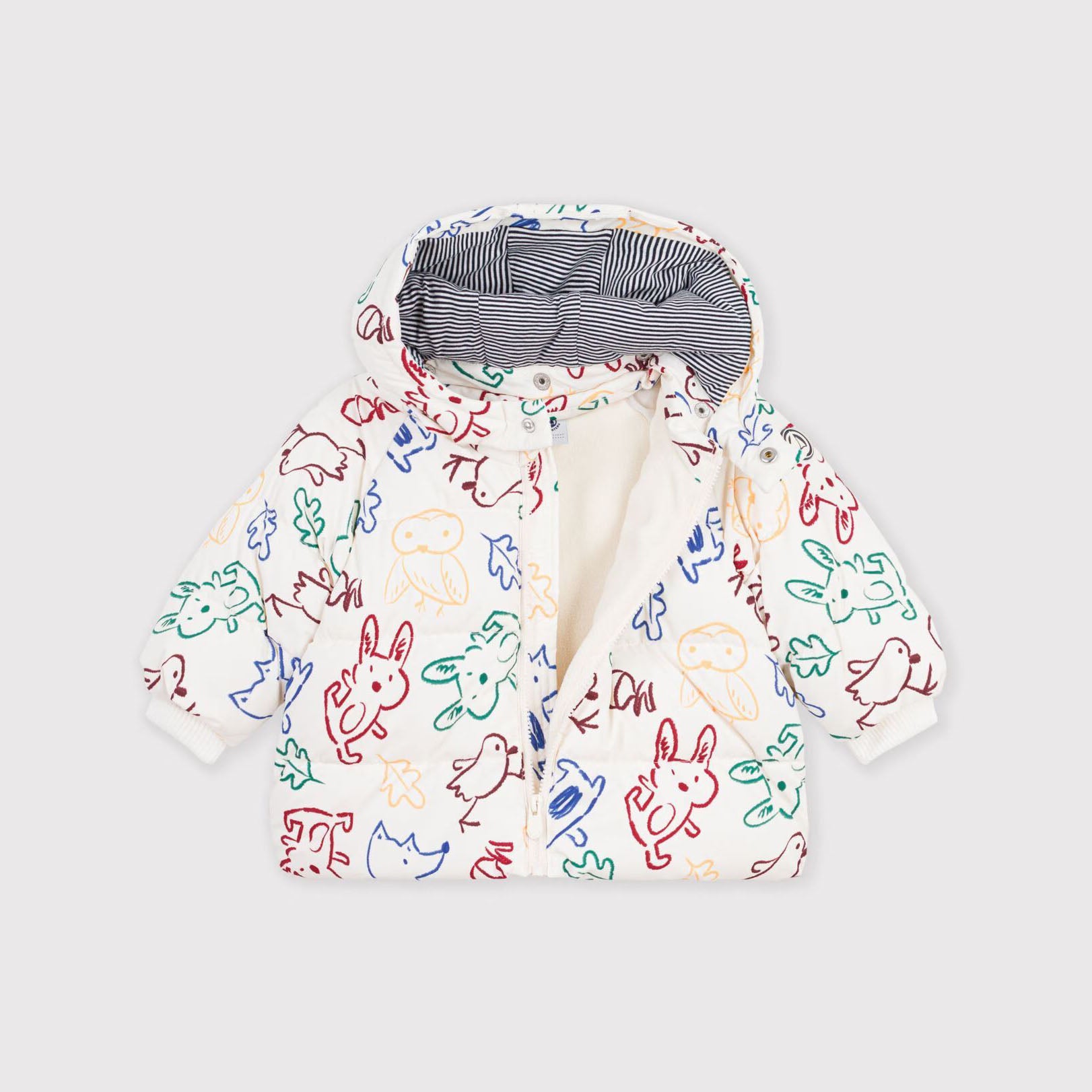 Petit Bateau-Baby Boys Doudoune Imprimee Milk/Multico