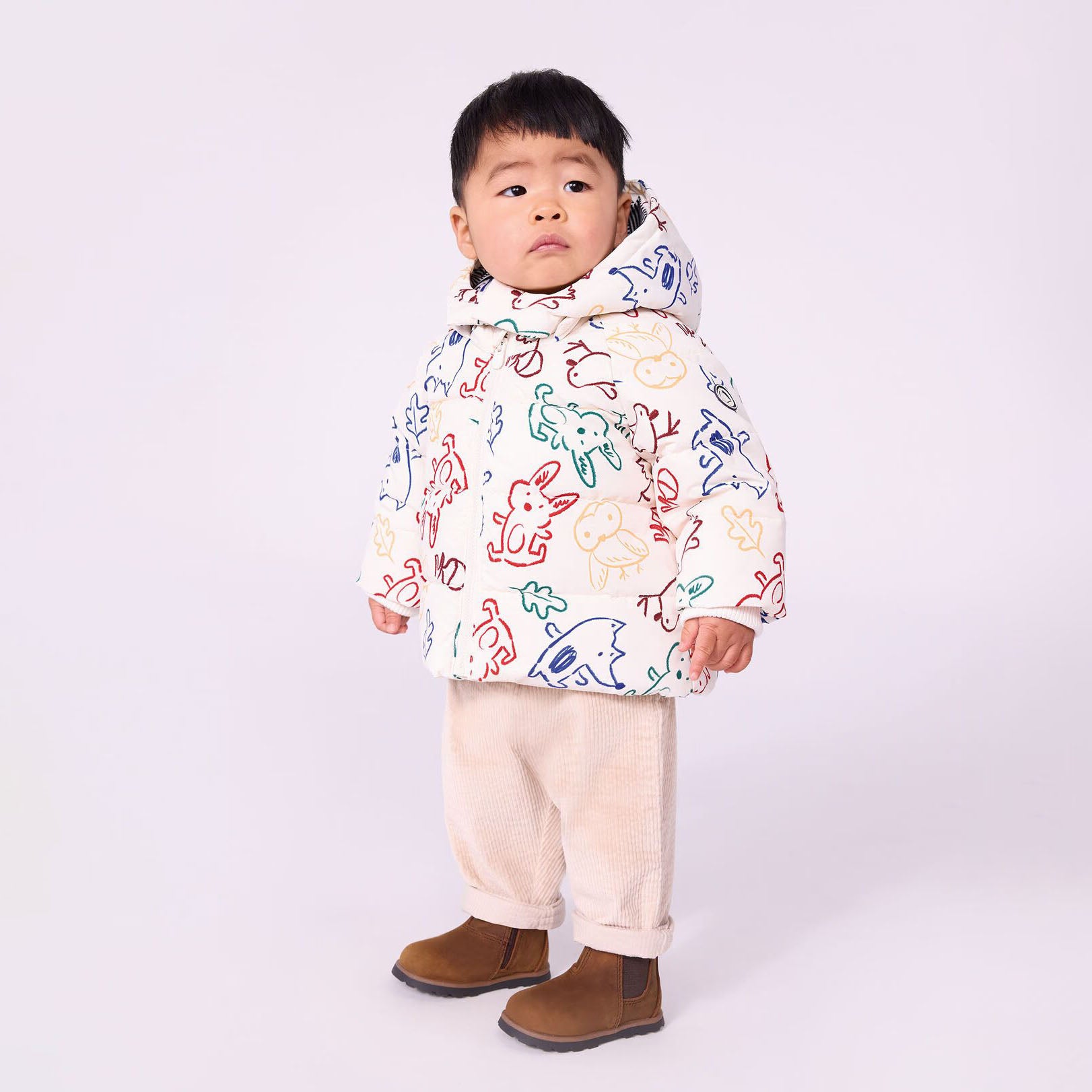 Petit Bateau-Baby Boys Doudoune Imprimee Milk/Multico