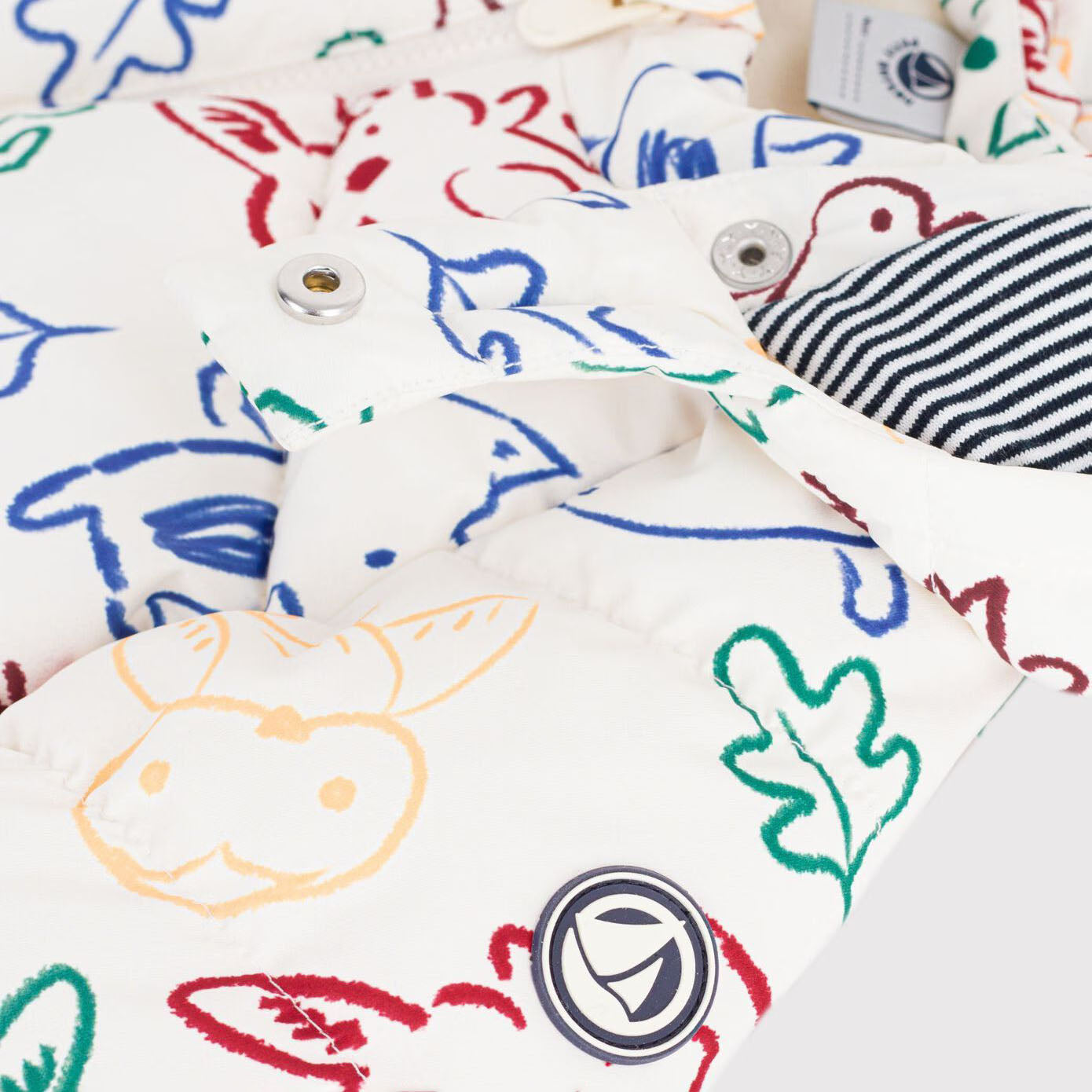 Petit Bateau-Baby Boys Doudoune Imprimee Milk/Multico