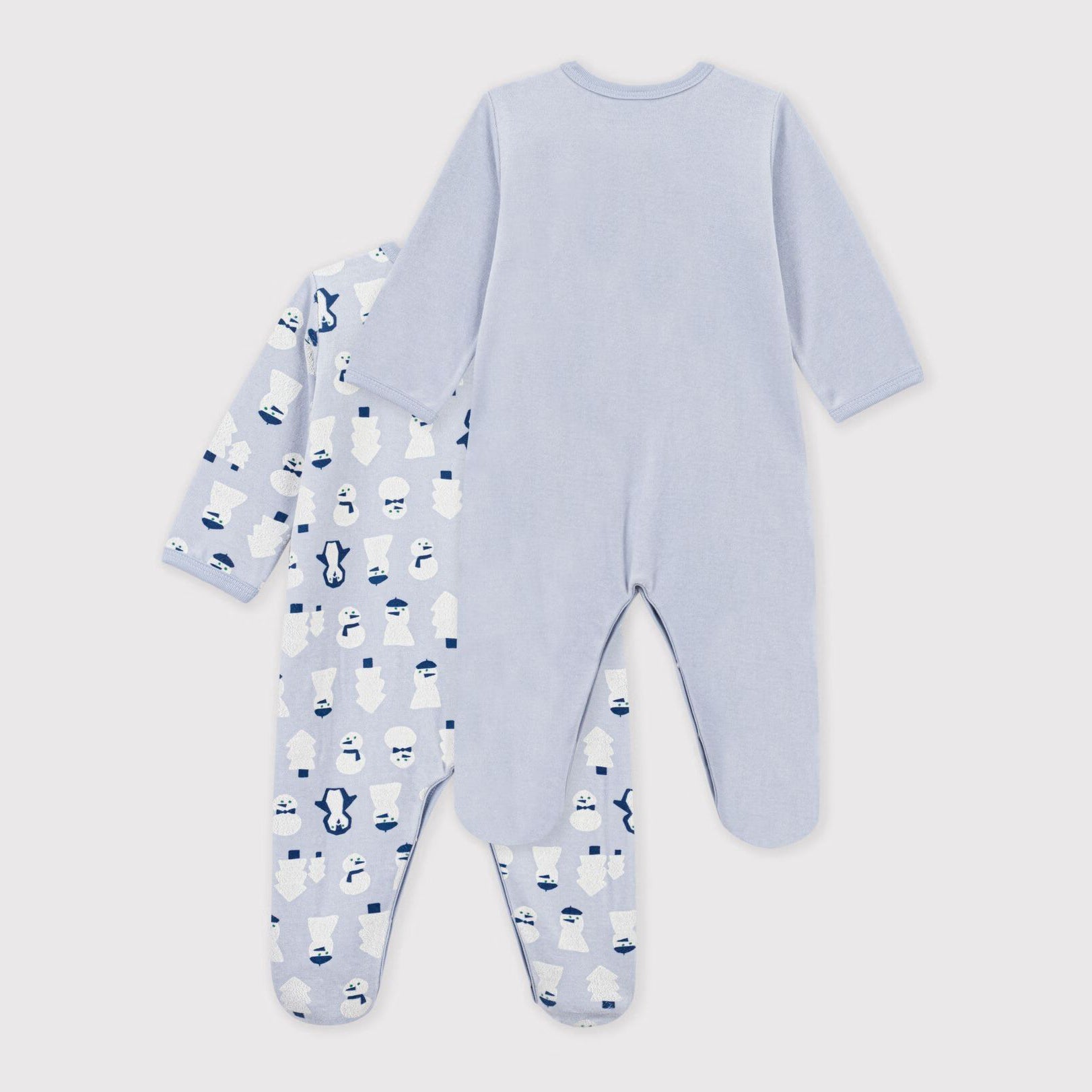 Petit Bateau-Pack of printed velour pyjamas for babies
