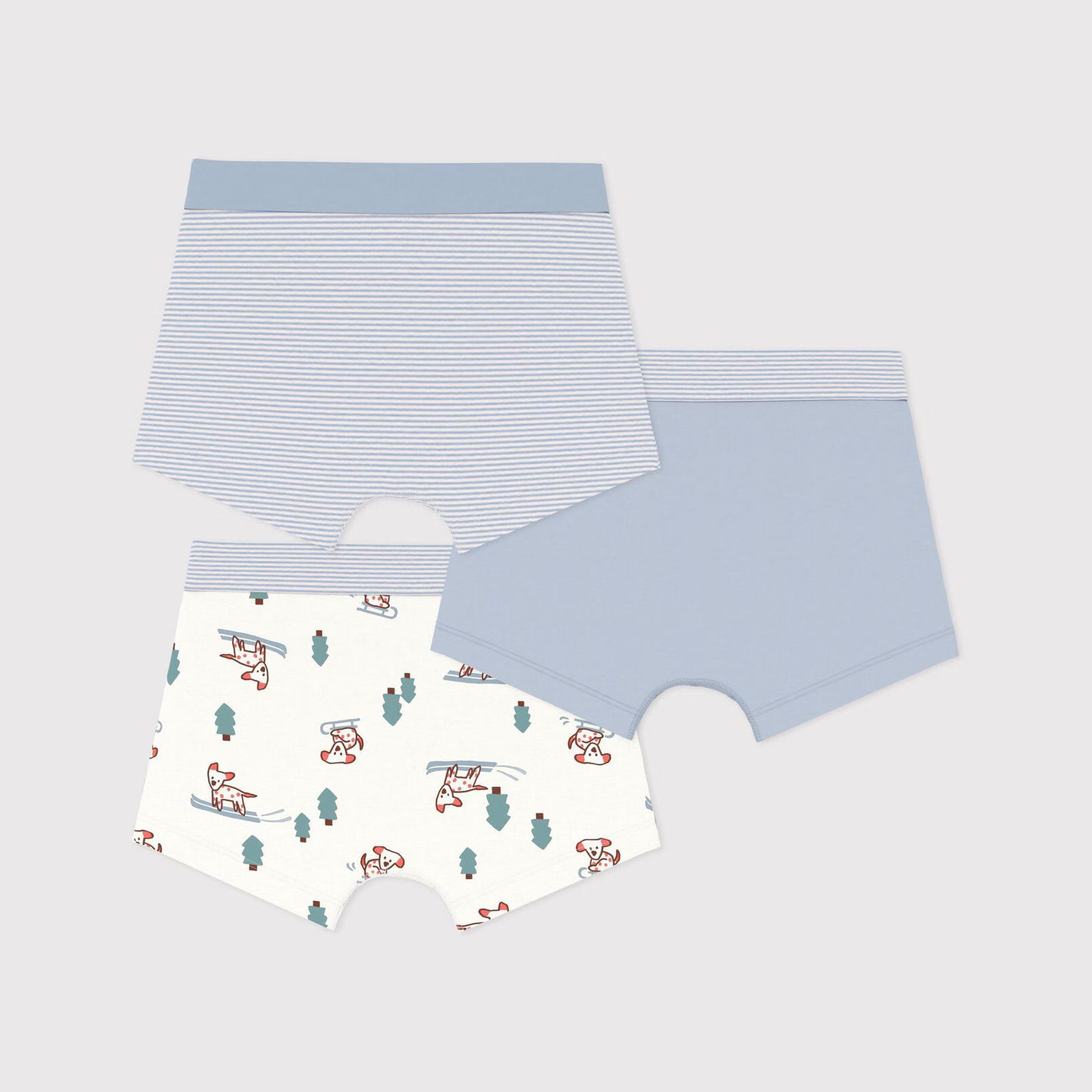 Petit Bateau-Boys 3 Boxers shorts in printed cotton multicolor