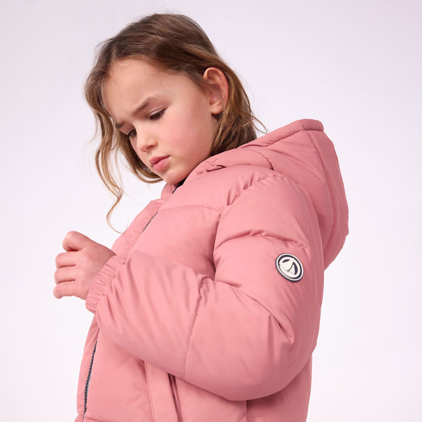 Petit Bateau-Girls plain puffer jacket