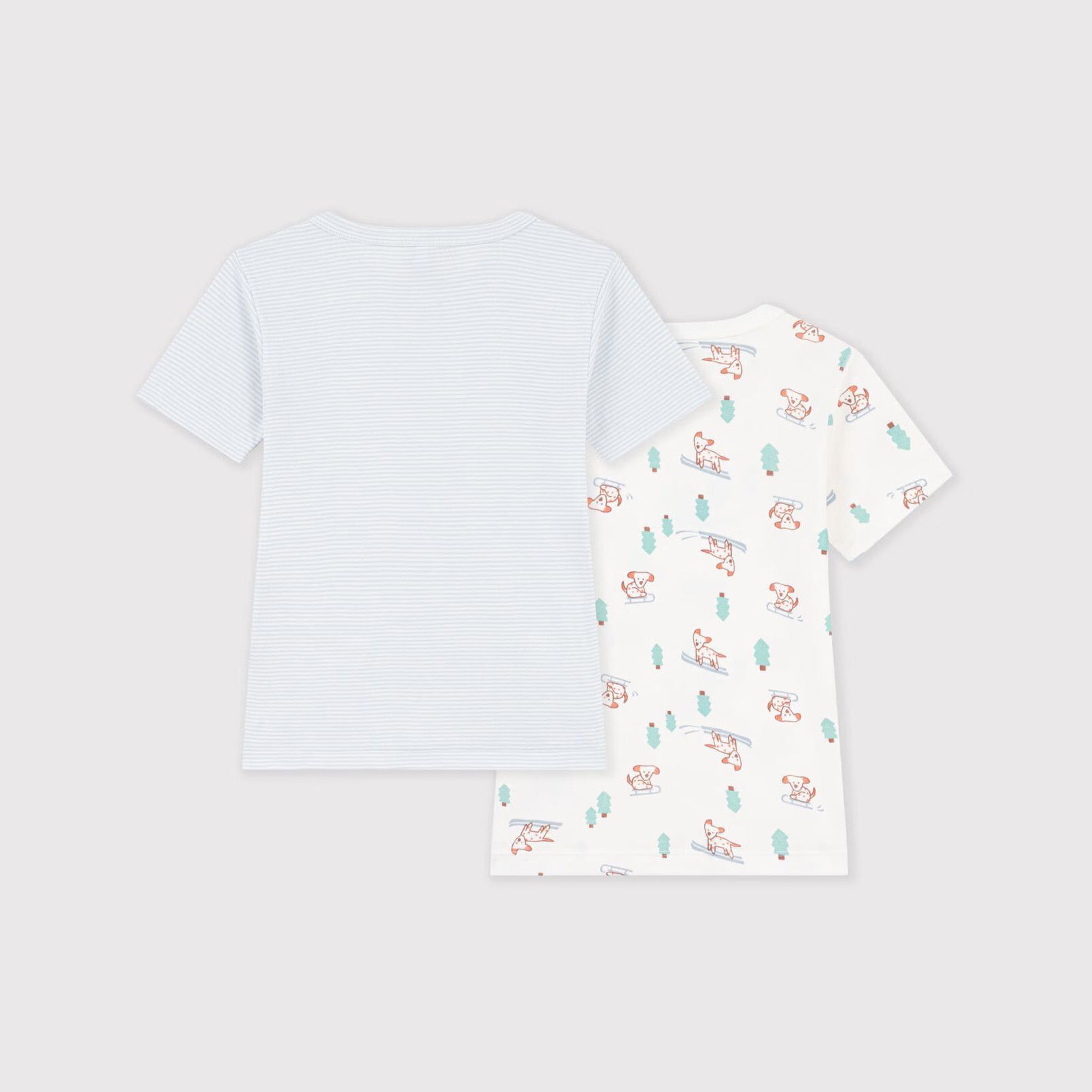 Petit Bateau-Boys 2 Tee Shirts Multicolor