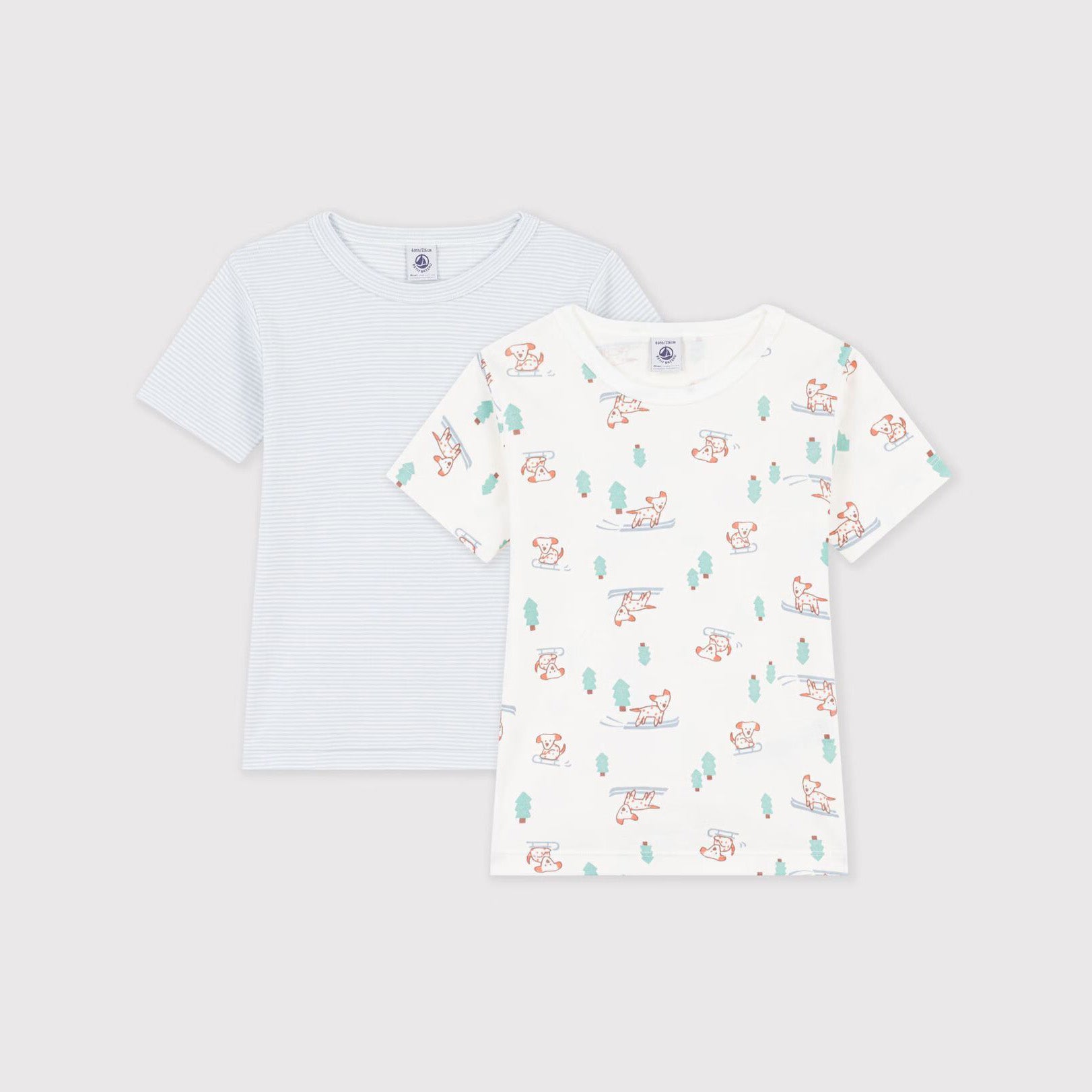 Petit Bateau-Boys 2 Tee Shirts Multicolor