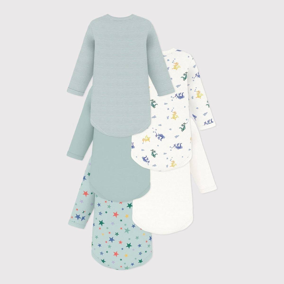 Petit Bateau-Baby 5 Bodies US ML