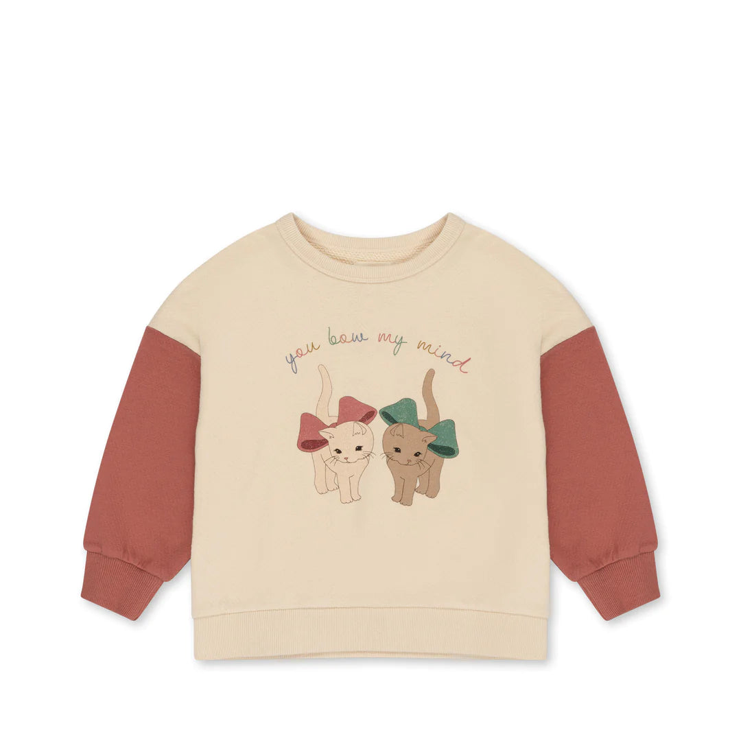 LOUPY LOU SWEATSHIRT GOTS-BRAZILIAN SAND/CANYON ROSE