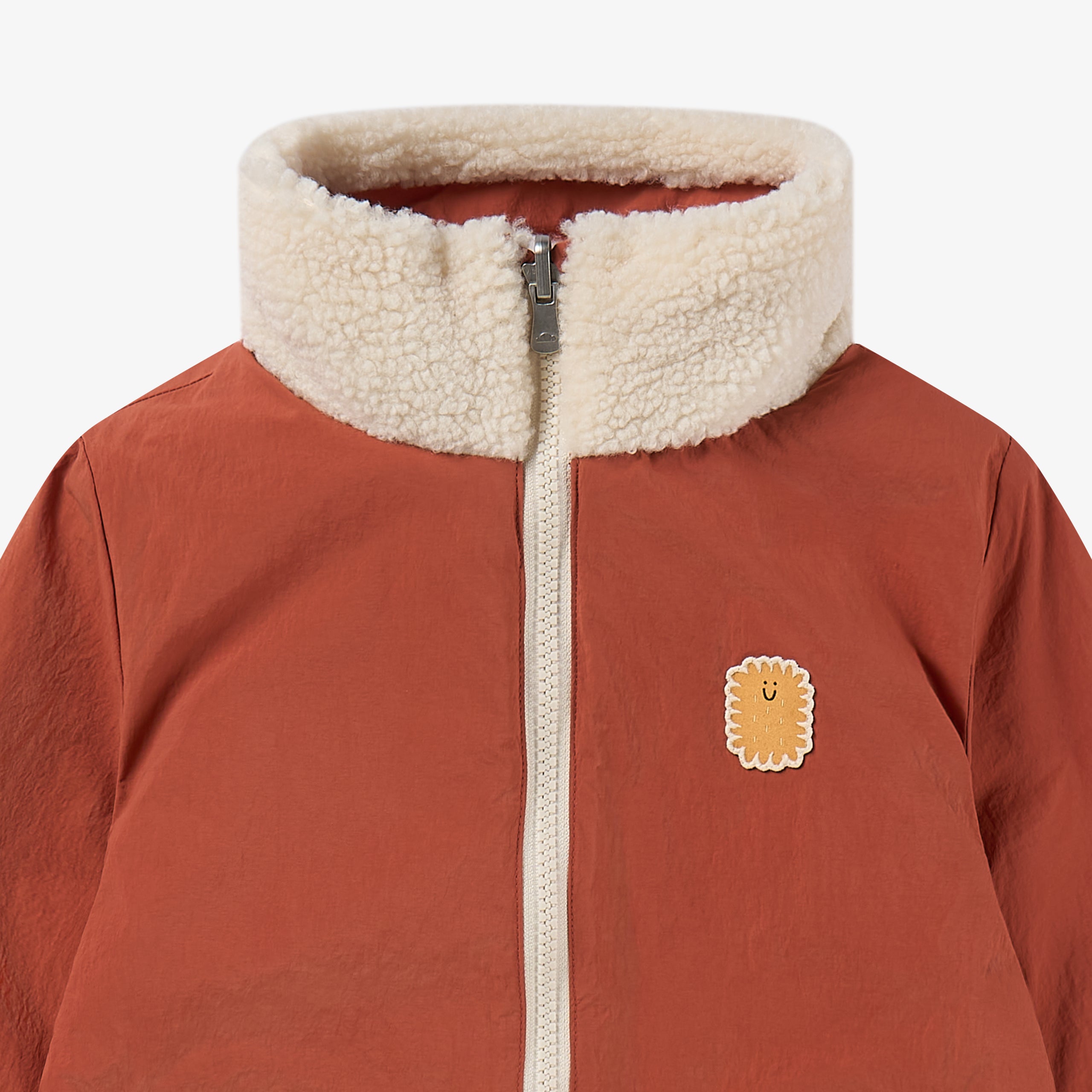 Petite Revery-Recycled Nylon + High Pile Fleece Reversible Jacket Redwood Burl