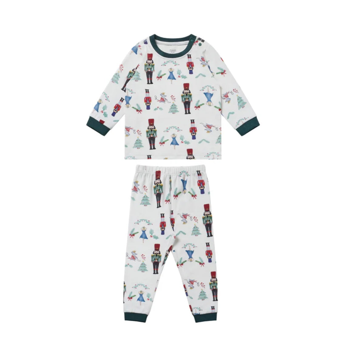 Nest Designs-Organic Cotton Long Sleeve Two-Piece PJ Set Nutcracker
