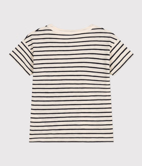 BOYS' STRIPY SLUB JERSEY T-SHIRT