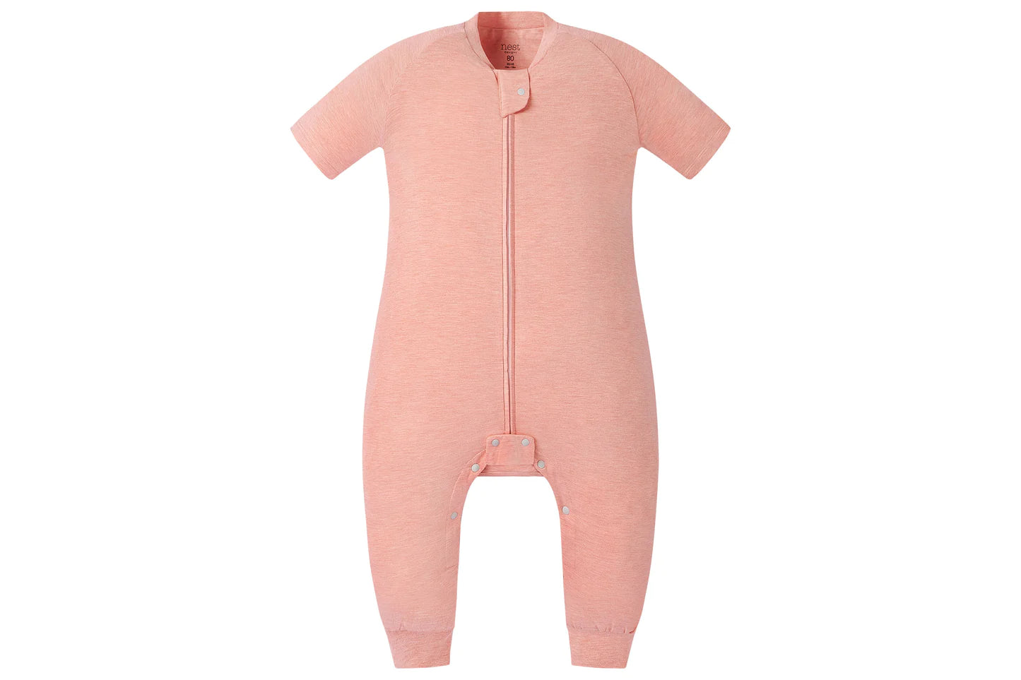 Short Sleeve Footed Sleep Bag 0.5 TOG (Bamboo Jersey) - Pantone Coral Almond