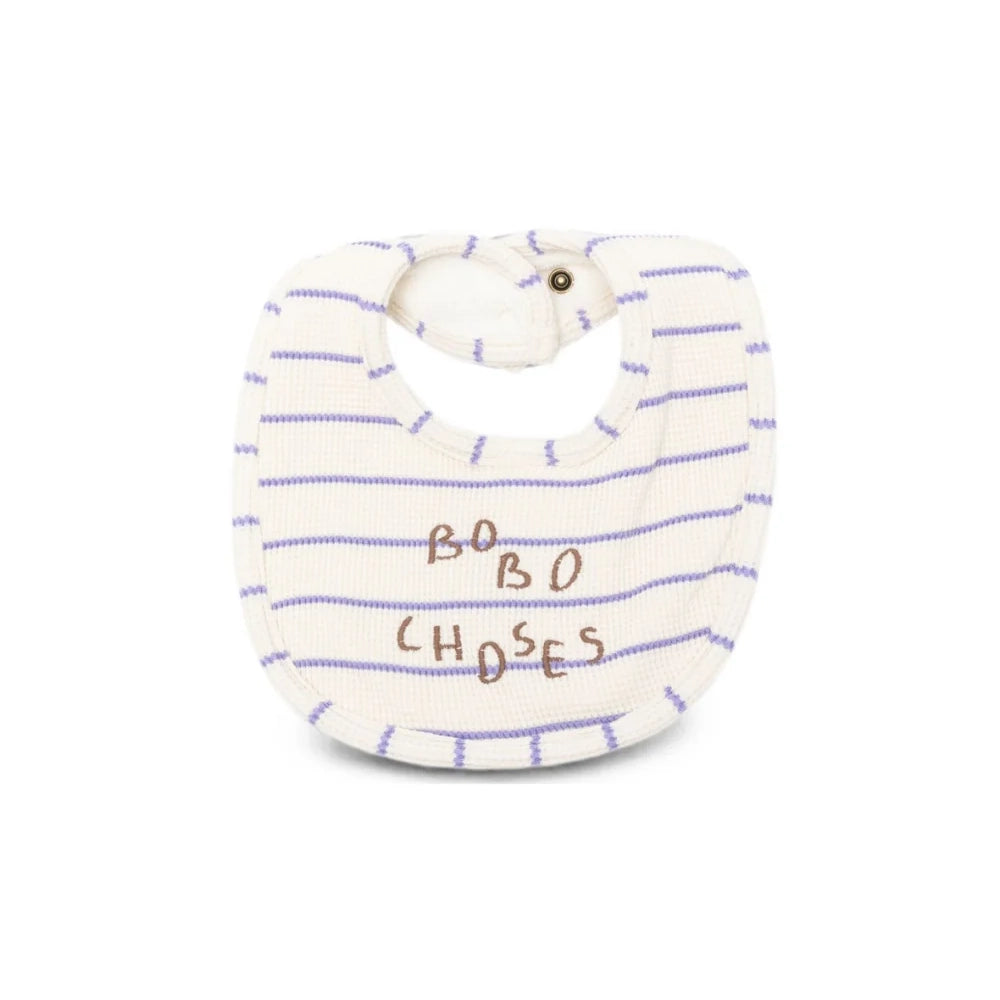 Bobo Choses-Baby Bobo Choses Bib Offwhite Purple Stripes