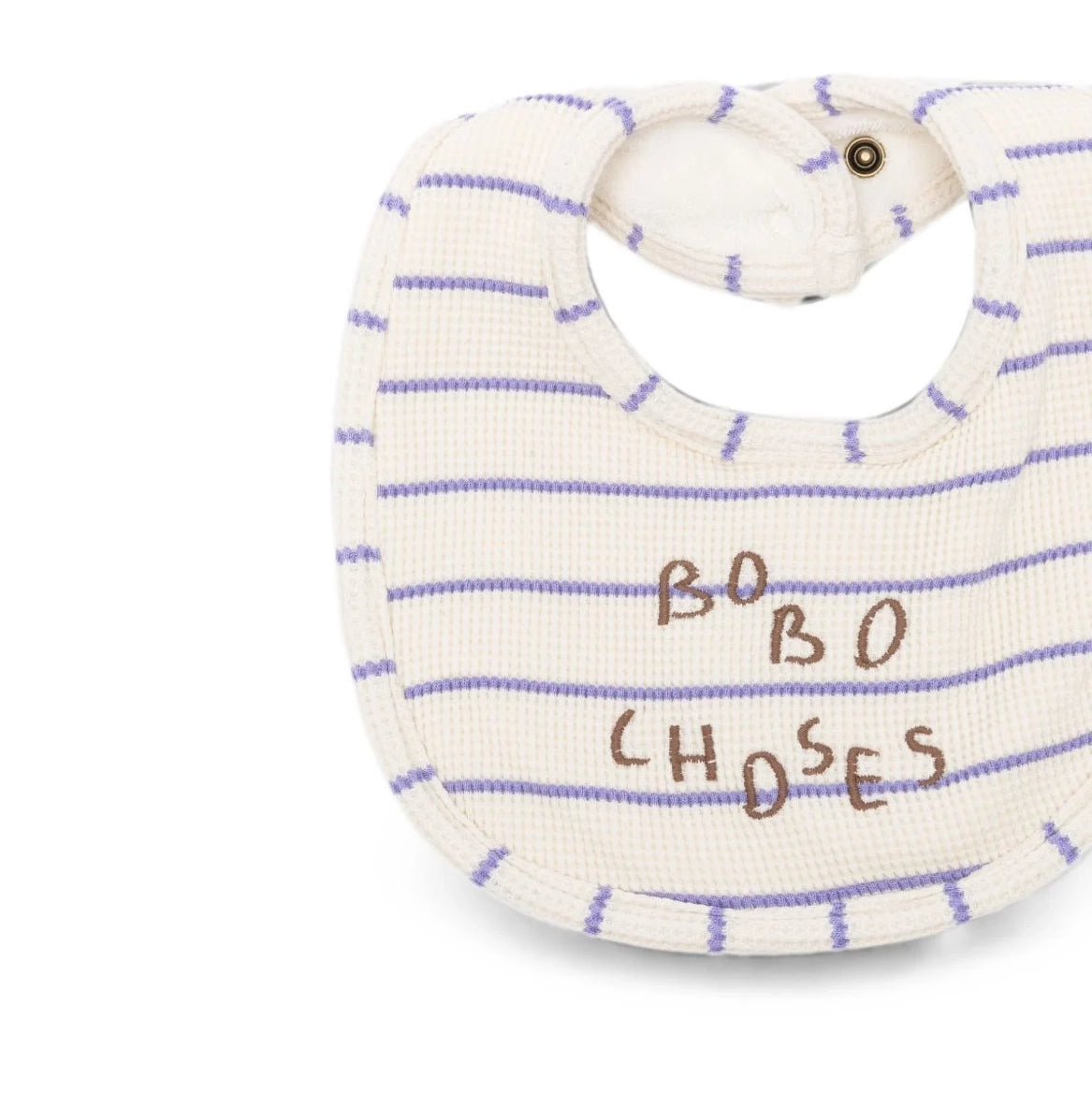 Bobo Choses-Baby Bobo Choses Bib Offwhite Purple Stripes