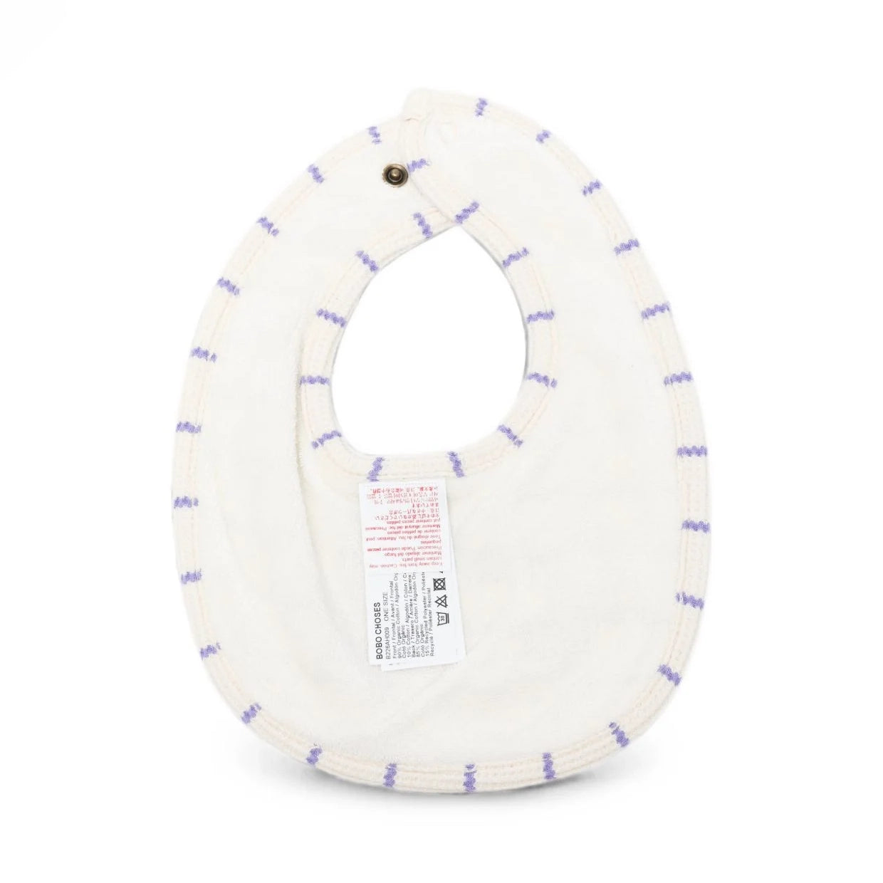Bobo Choses-Baby Bobo Choses Bib Offwhite Purple Stripes