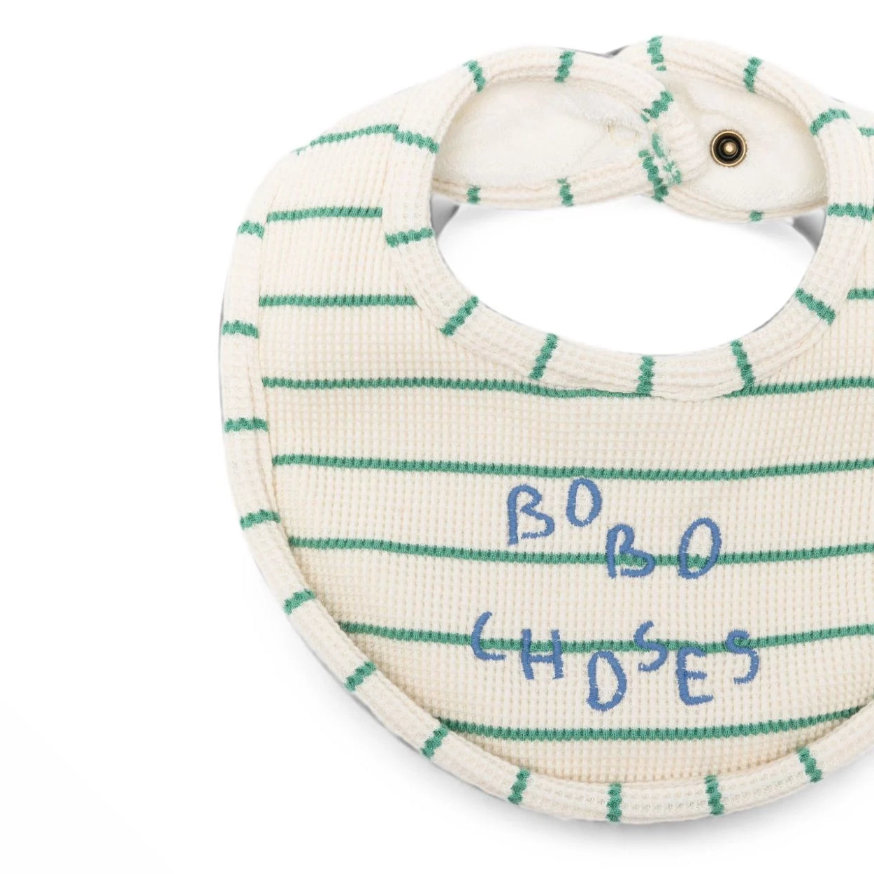 Bobo Choses-Baby Bobo Choses Bib Offwhite Green Stripes