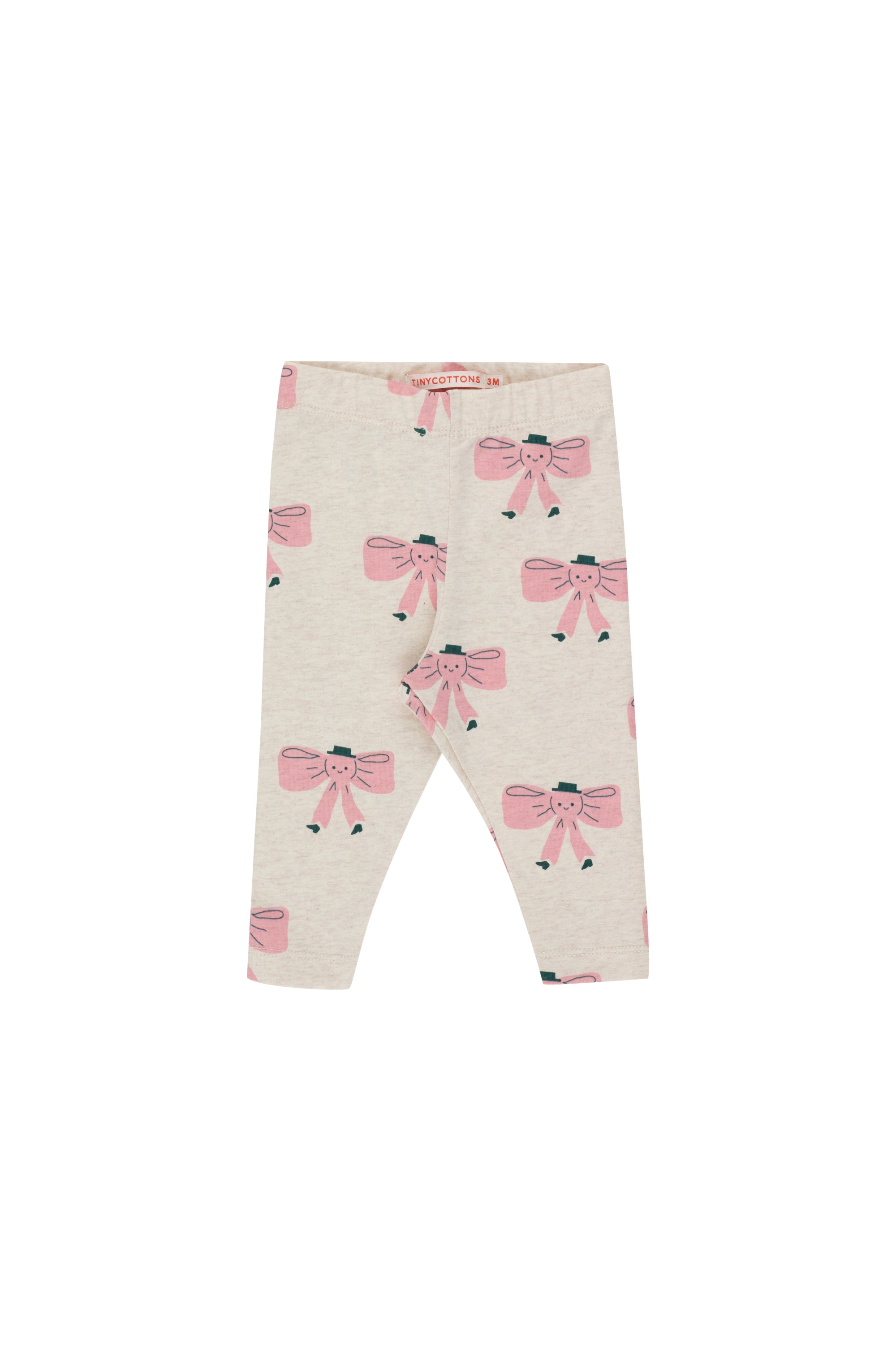 TINY BOW BABY PANT  light cream heather