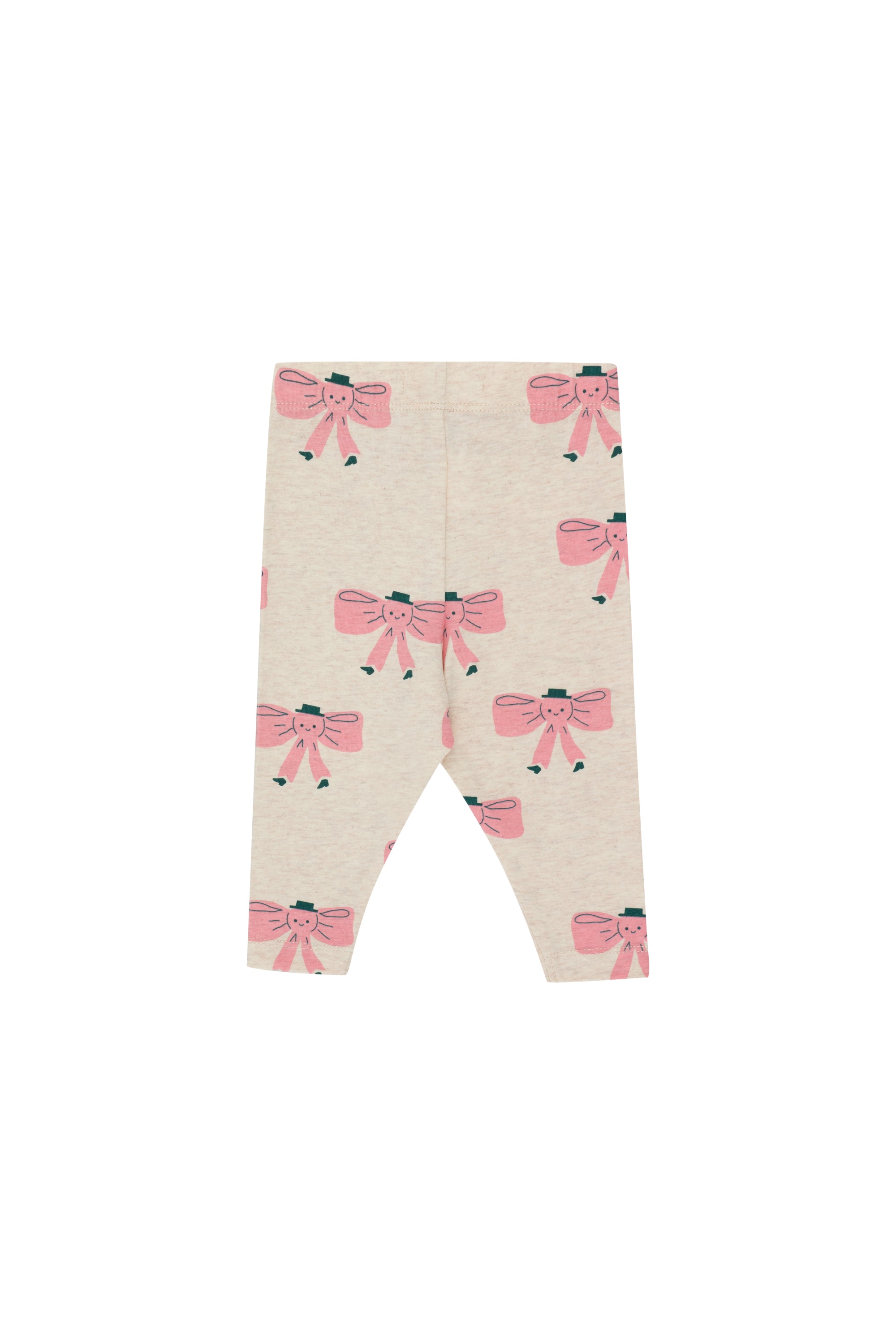 TINY BOW BABY PANT  light cream heather