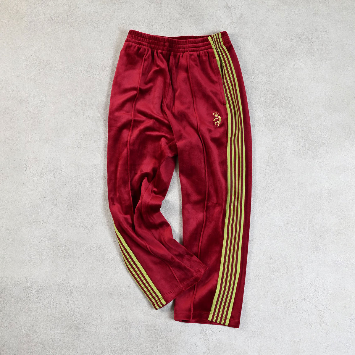 Markey's-Velour Track Pants Wine Red