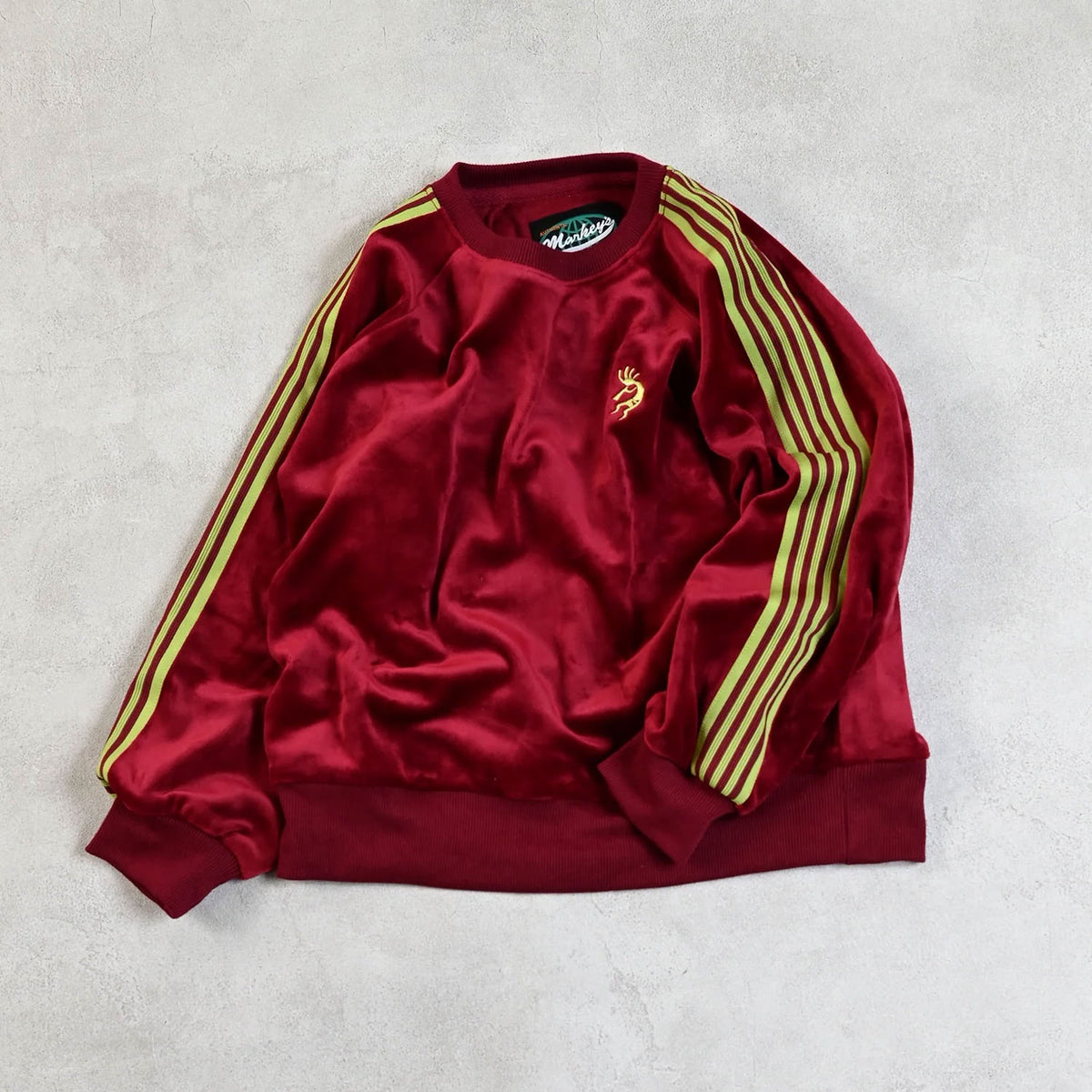 Markey's-Velour Track Pullover Wine Red