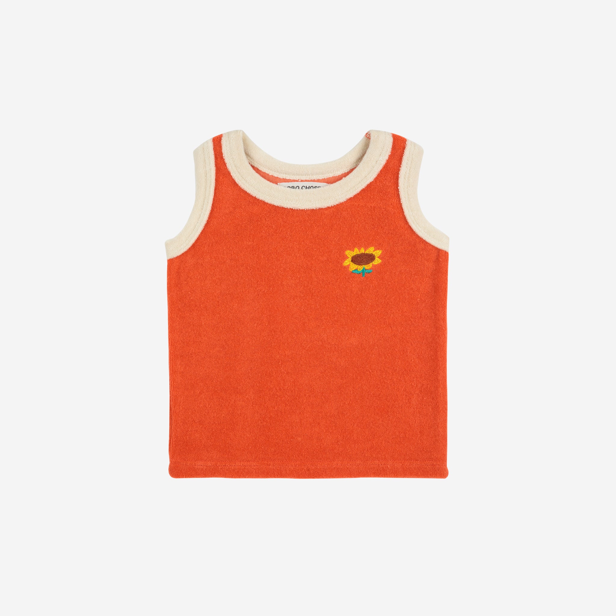 Bobo Choses-Baby Red Sunflower terry cloth tank top