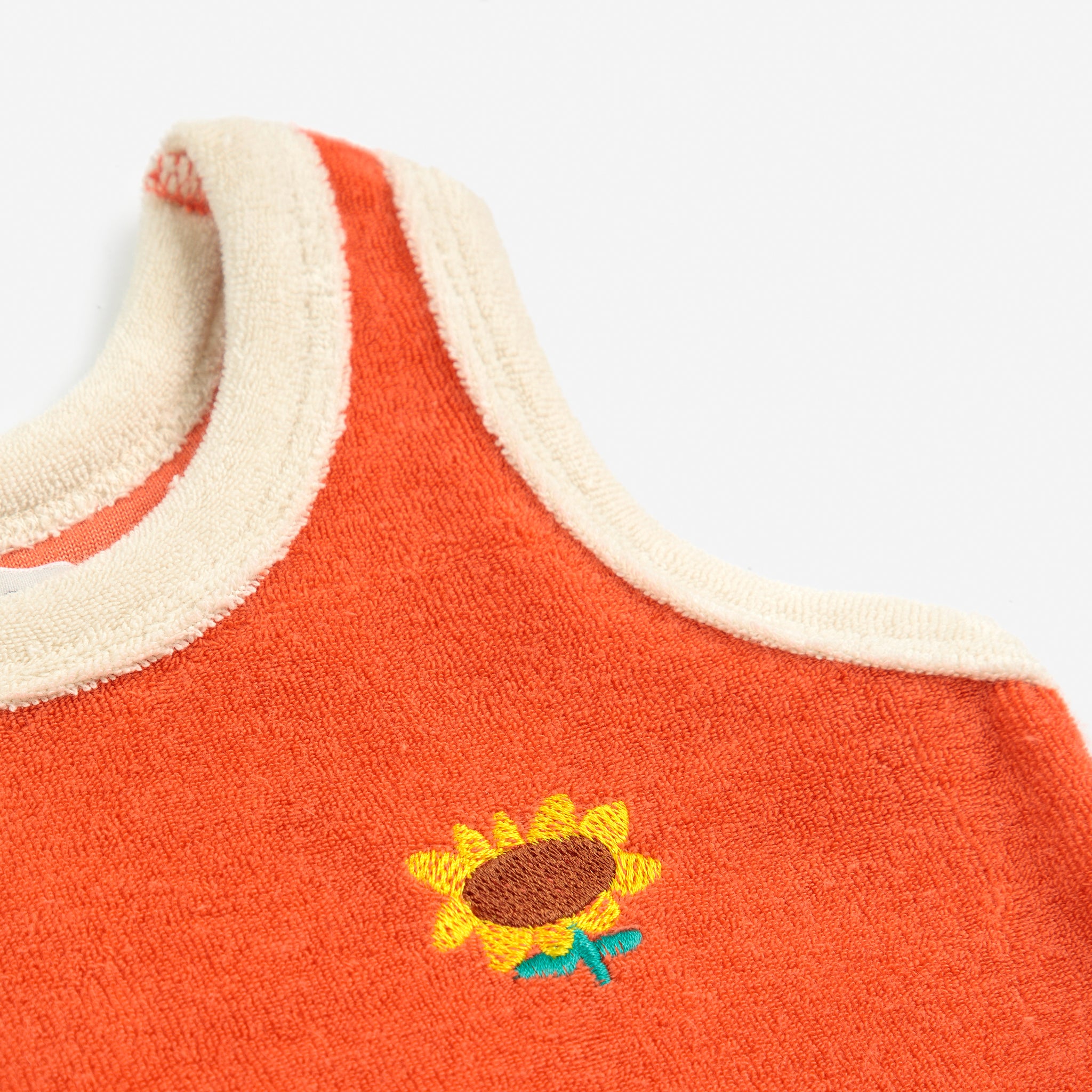 Bobo Choses-Baby Red Sunflower terry cloth tank top