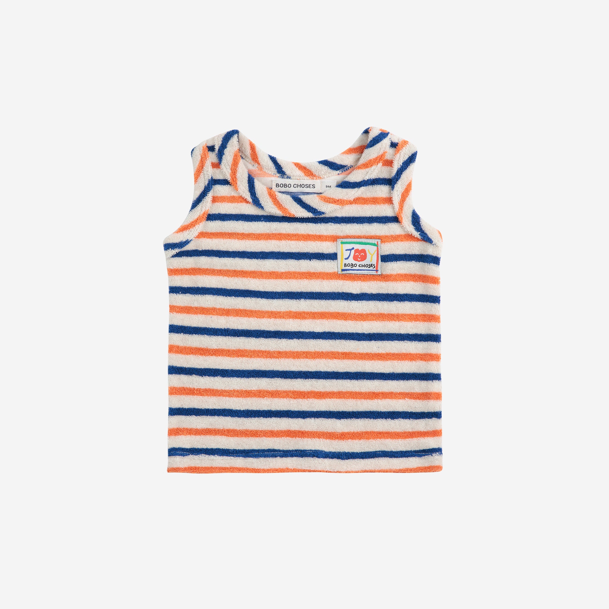 Bobo Choses-Baby Colorful Smiling Striped Terry Cloth Tank Top