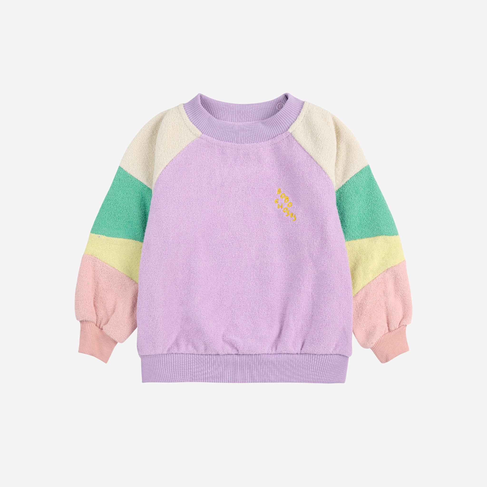 Baby Girls Lila Color Block Terry Cloth Sweatshirt