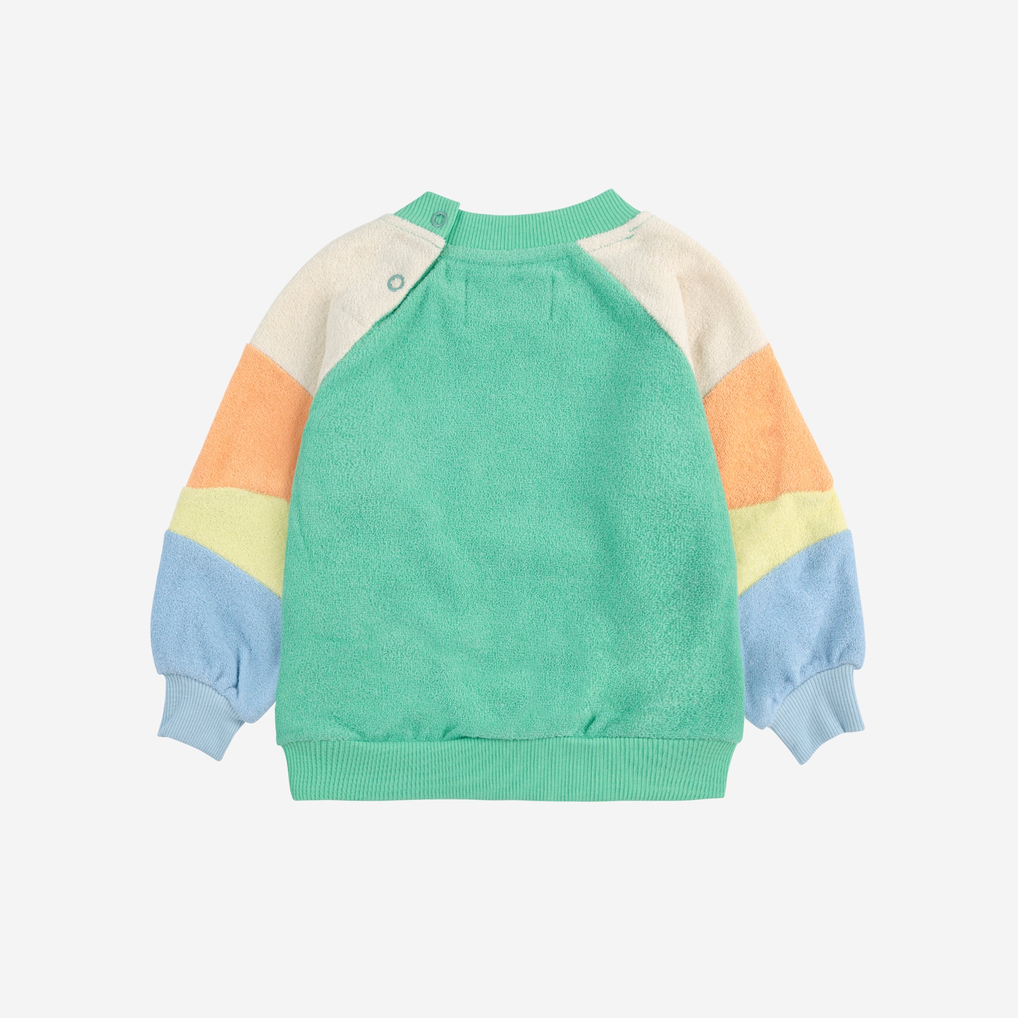 Bobo Choses-Baby Boys Green Color Block Terry Cloth Sweatshirt