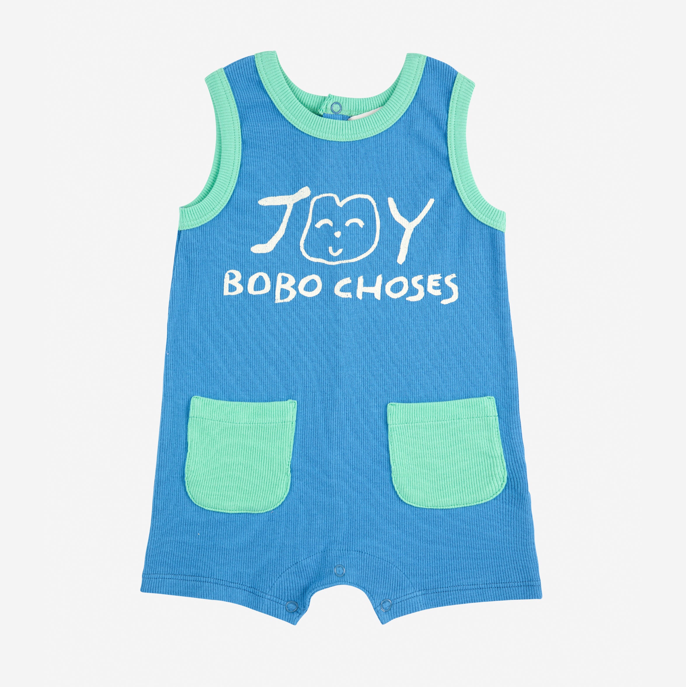 Baby Boys Smiling Blue Playsuit