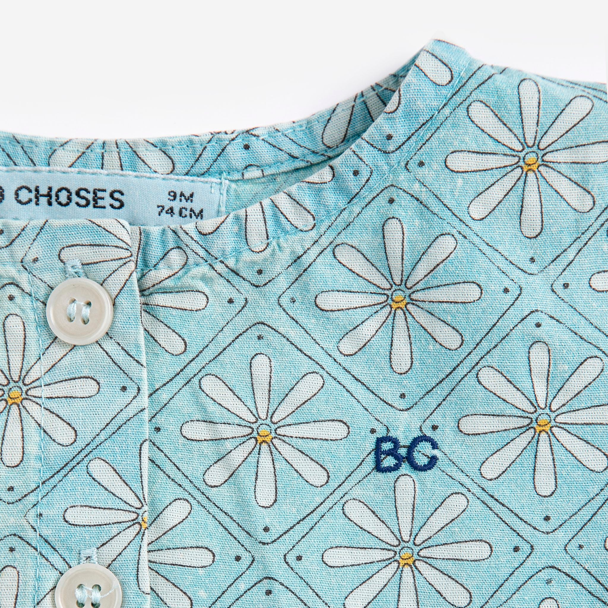 Bobo Choses-Baby Daisy Mosaic All Over Woven Dress Light Blue