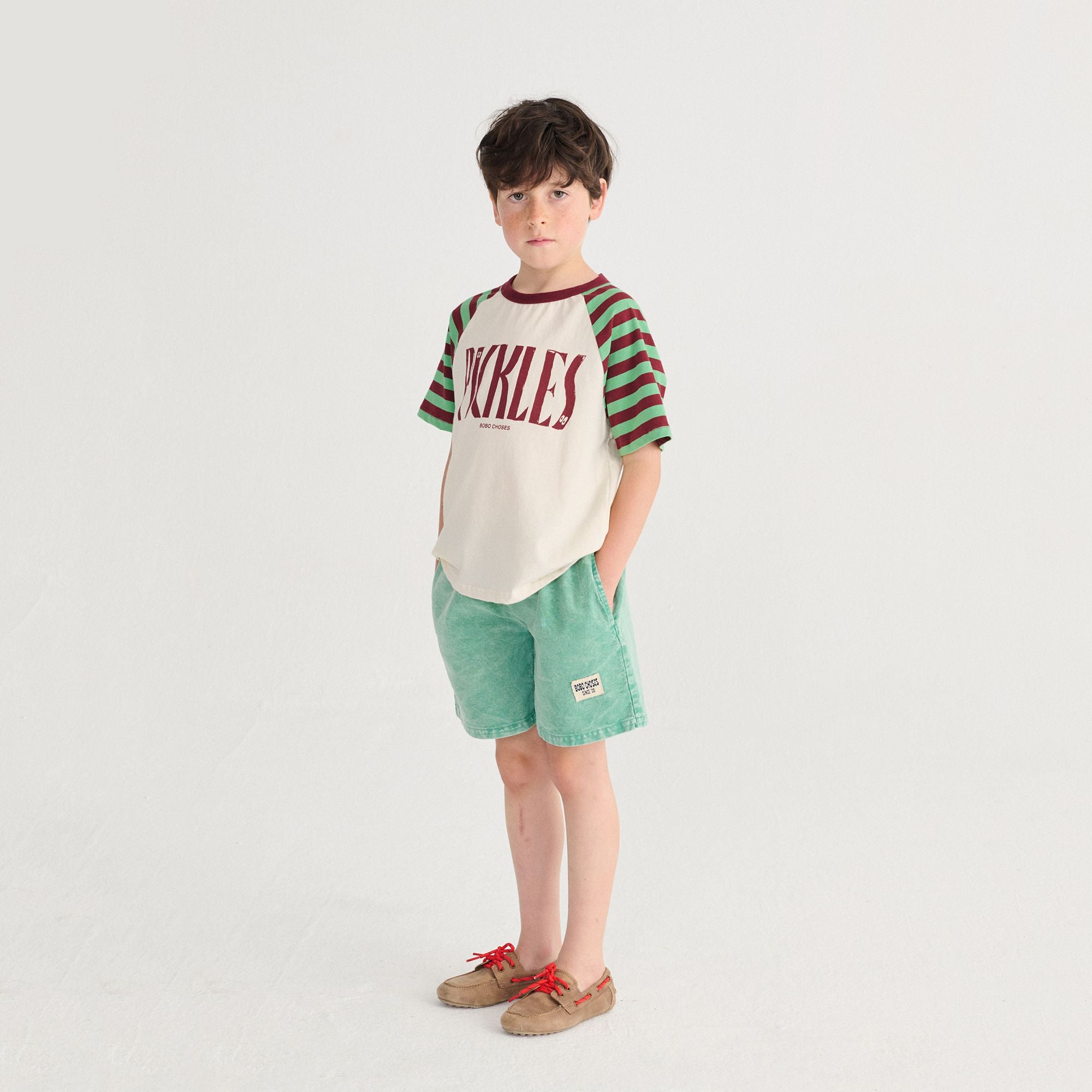 Bobo Choses-Kid Spicy Pickles Raglan T-Shirt Offwhite