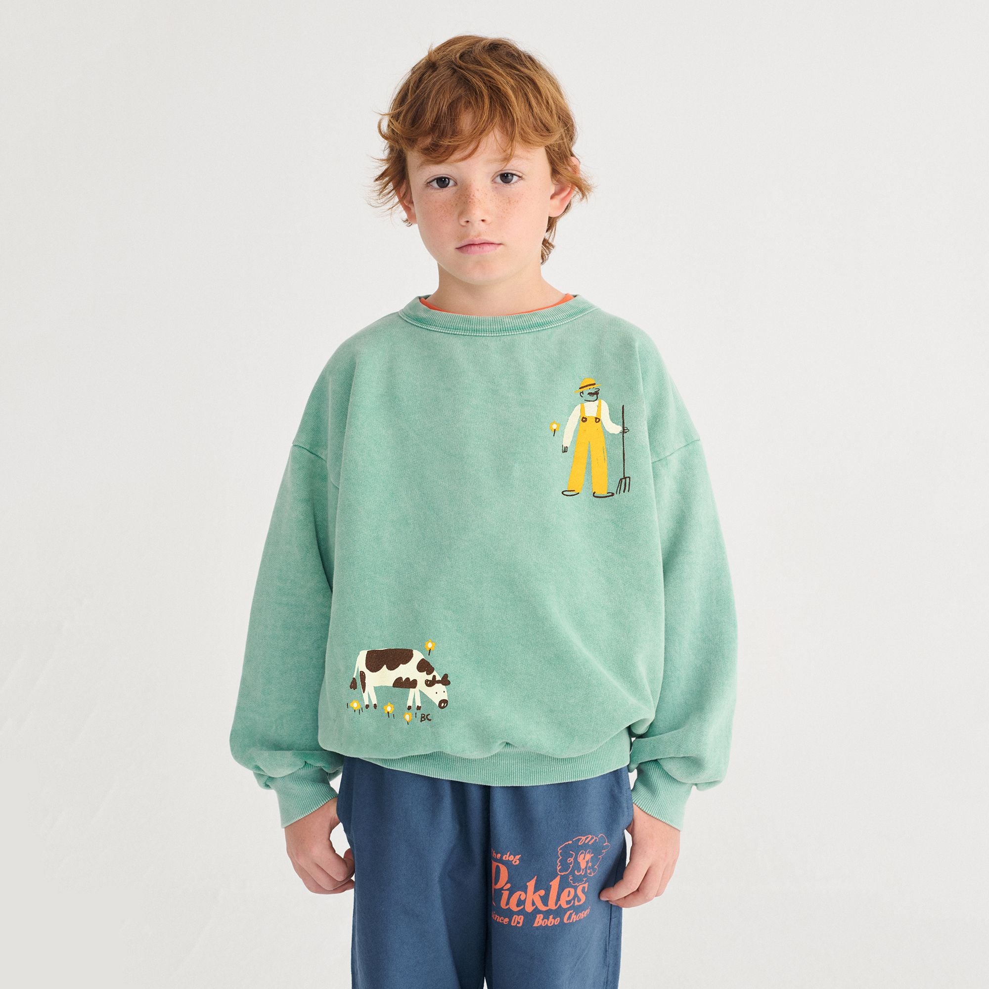 Bobo Choses-Kid Farm Adventure Sweatshirt Green