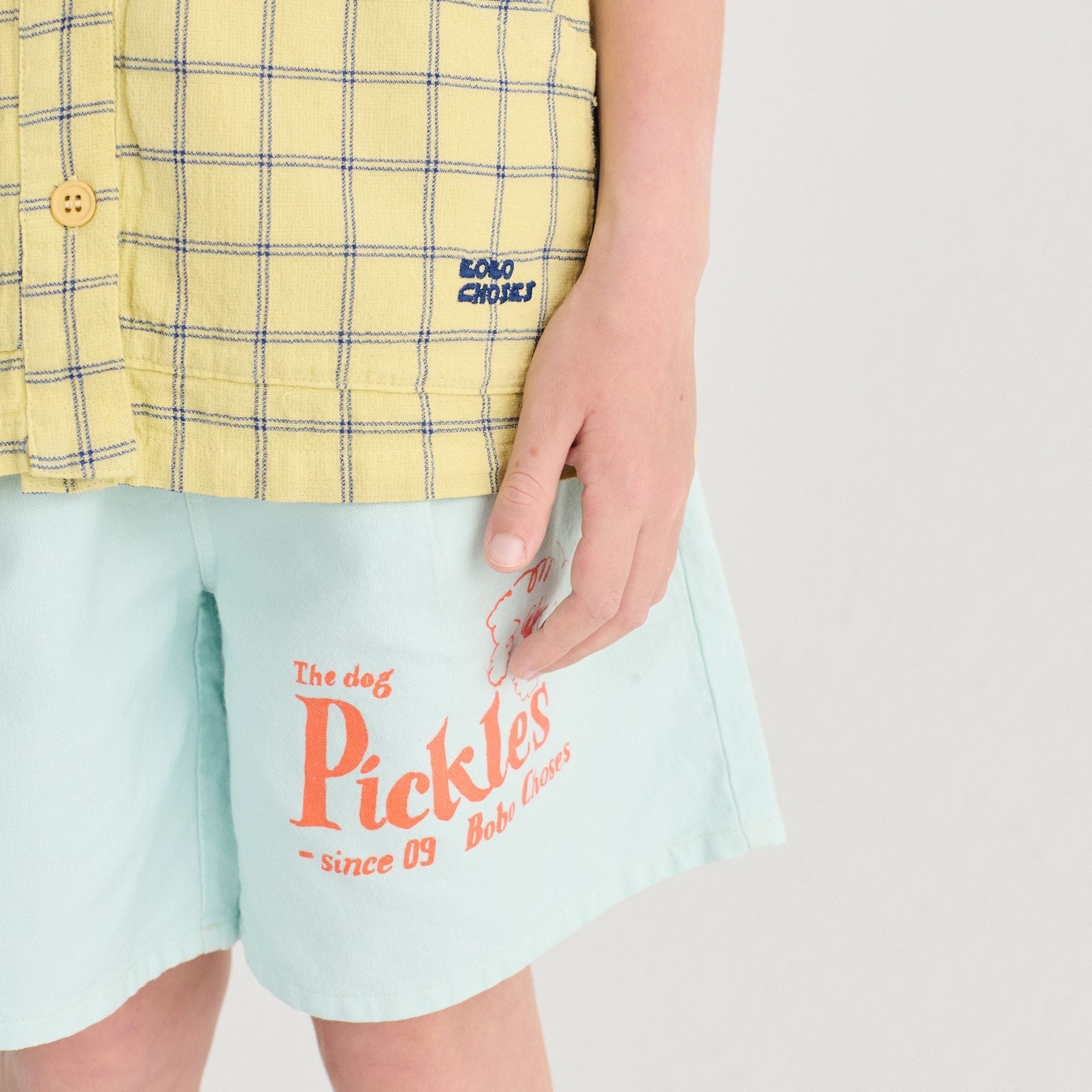 Bobo Choses-Kid Pickles The Dog Woven Bermuda Shorts Light Blue