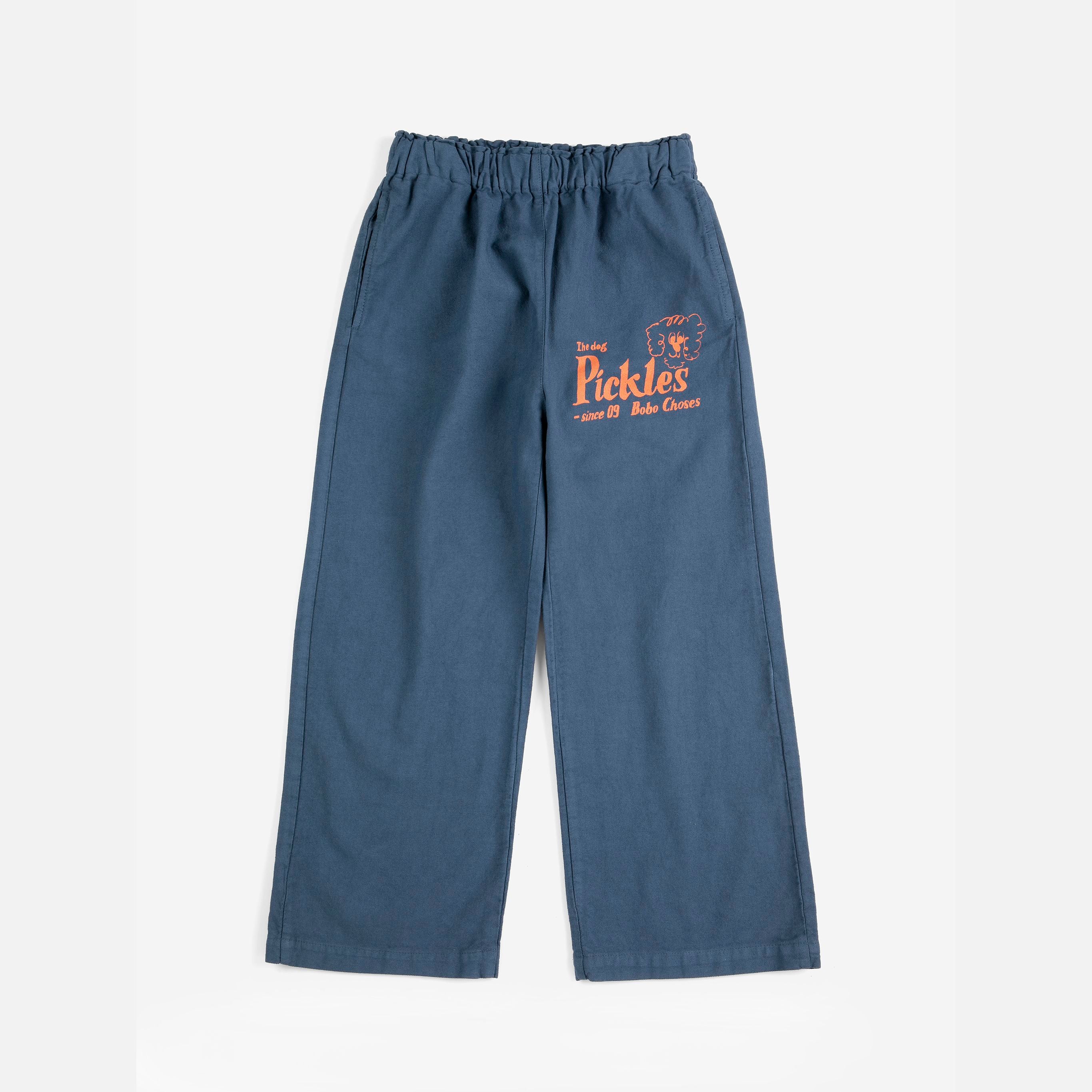 Bobo Choses-Kid Pickles The Dog Woven Pants Navy Blue